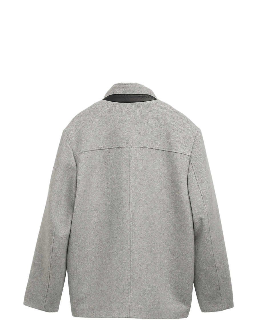 Tom Tailor - wool jacket with stand-up insert - jacken - mid grey melange twill - 2