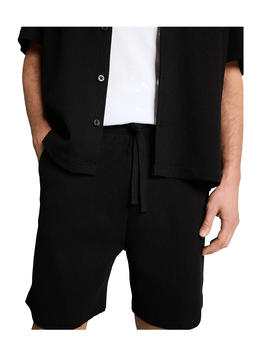 Tom Tailor - relaxed structured sweat shorts - underdele - black - 2
