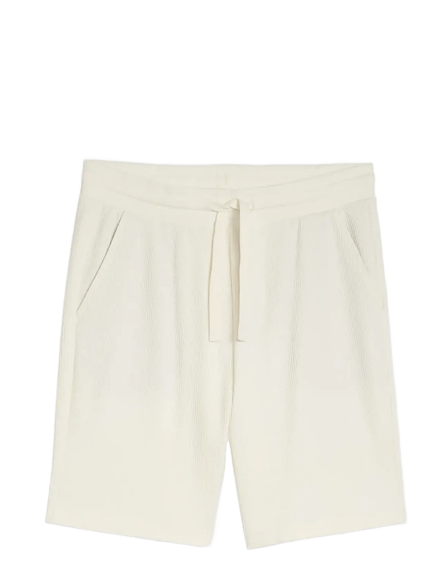 Tom Tailor - relaxed structured sweat shorts - hosen - wool white - 1