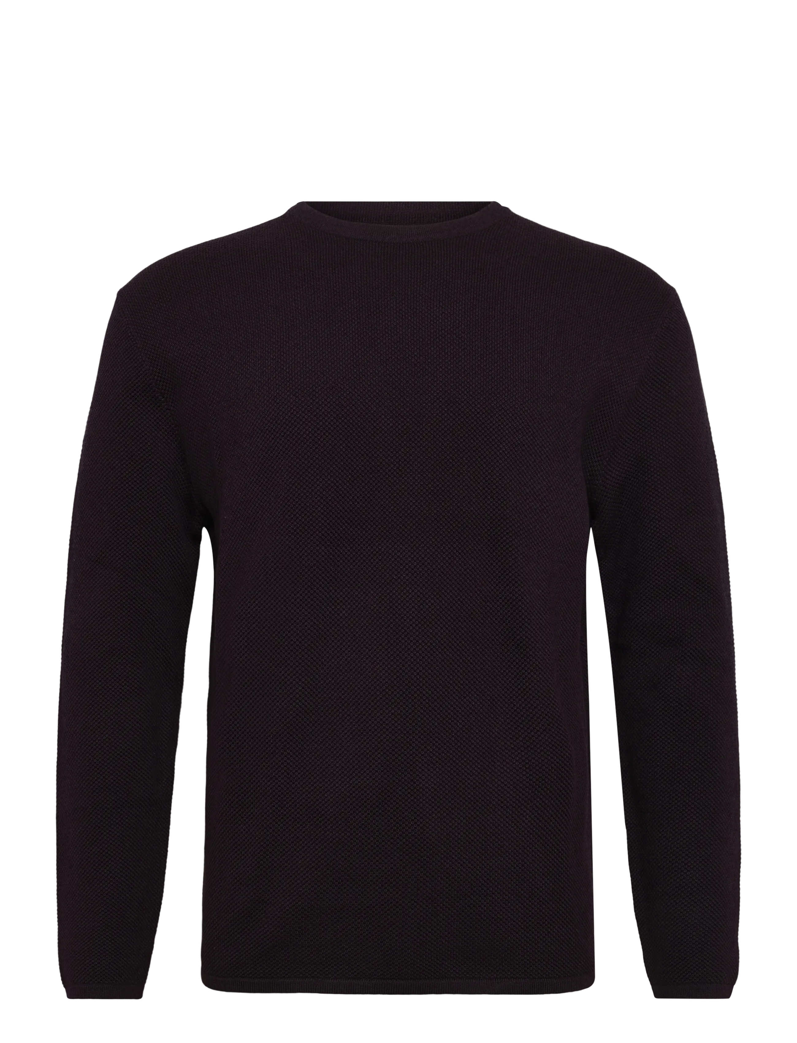Tom Tailor basic structred crew neck knit - Ümara kaelusega - DARK PLUM / burgundy