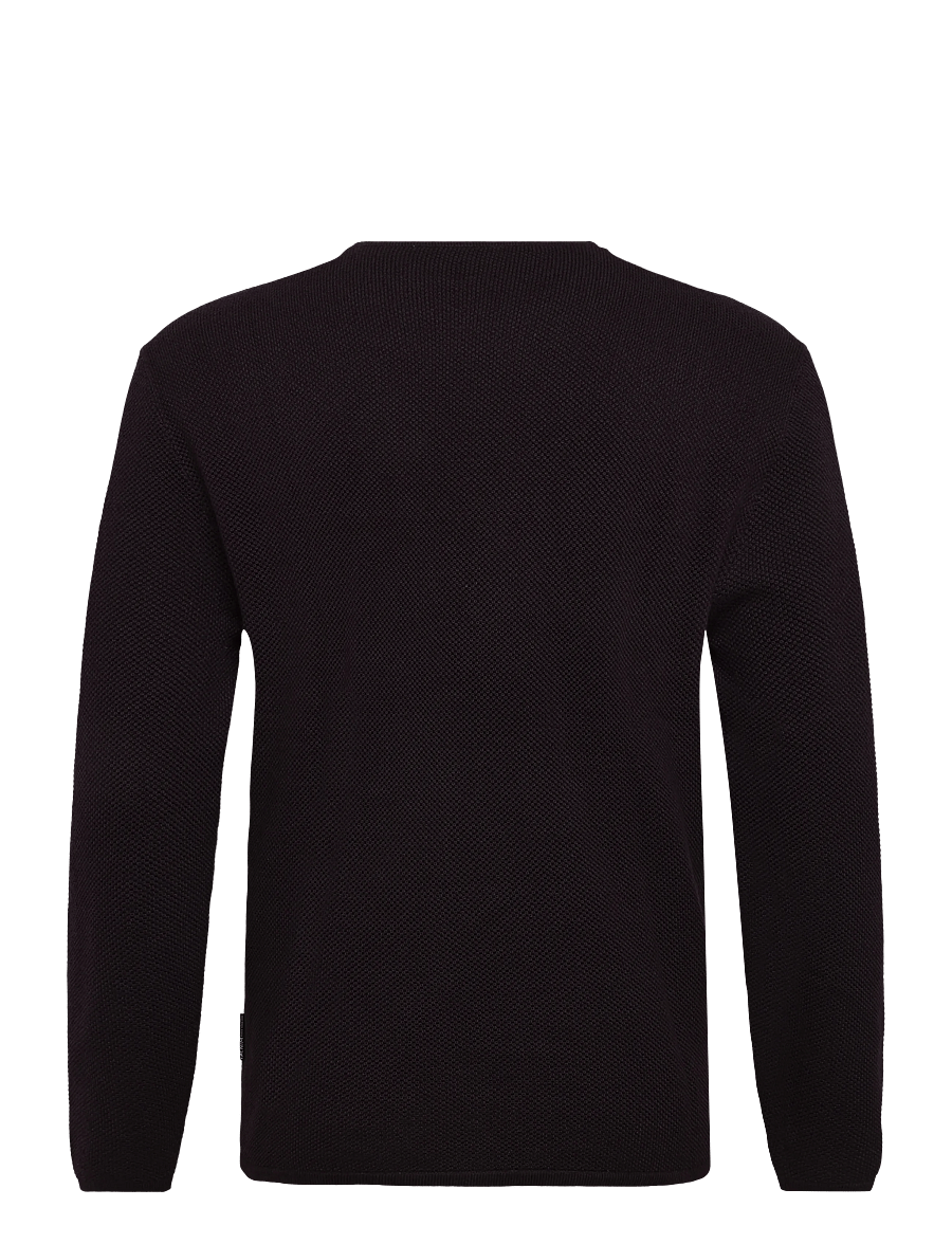 Tom Tailor - basic structred crew neck knit - rund hals - dark plum - 2