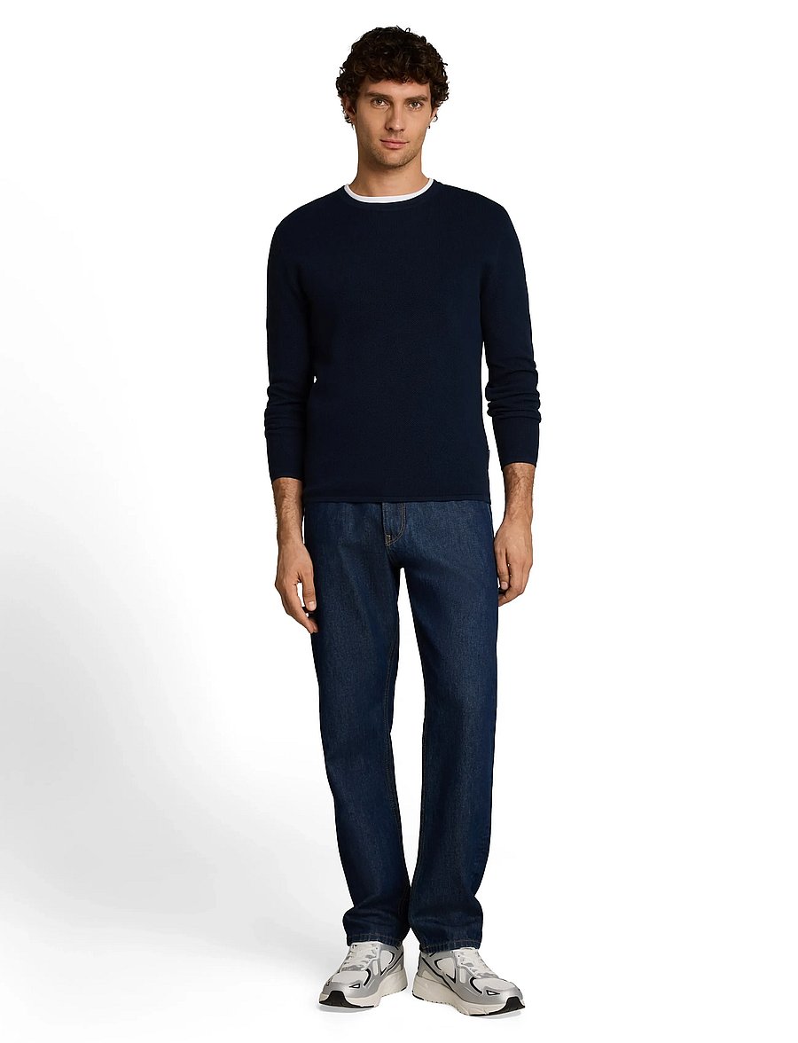 Tom Tailor - basic structred crew neck knit - rundhals - sky captain blue - 0