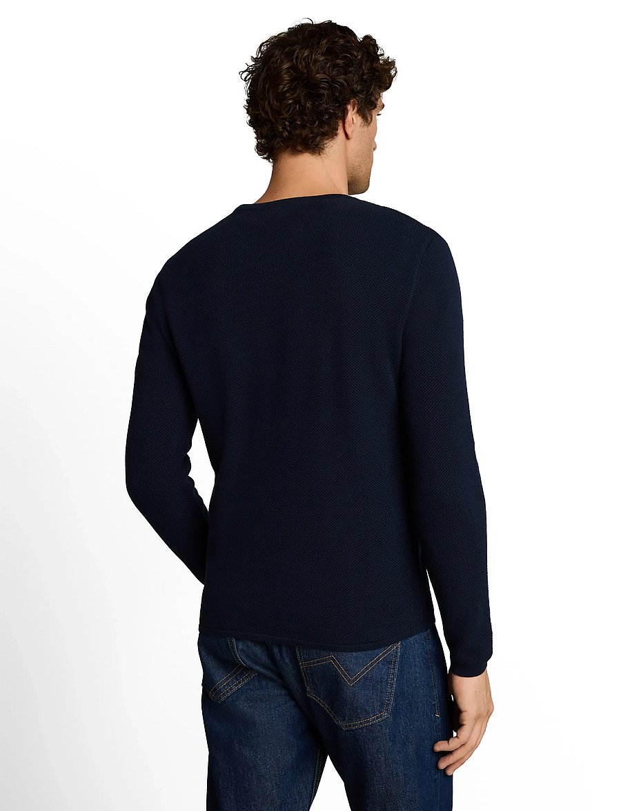Tom Tailor - basic structred crew neck knit - rundhals - sky captain blue - 3