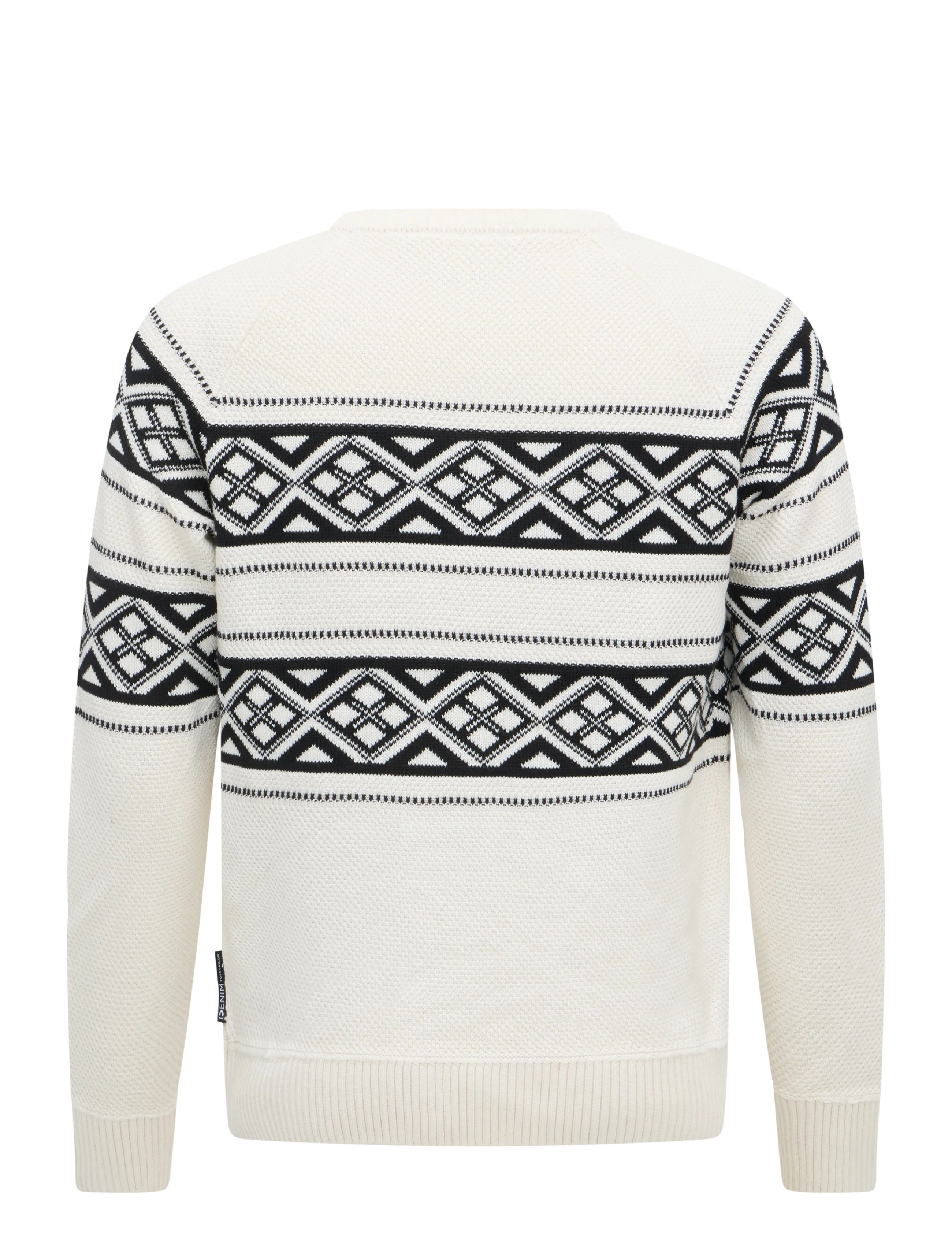Tom Tailor - two tone fair isle crew neck knit - rundhalsad - white black fair isle - 2