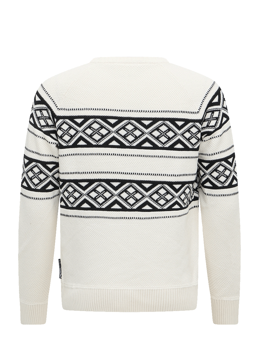 Tom Tailor - two tone fair isle crew neck knit - rundhalsad - white black fair isle - 2