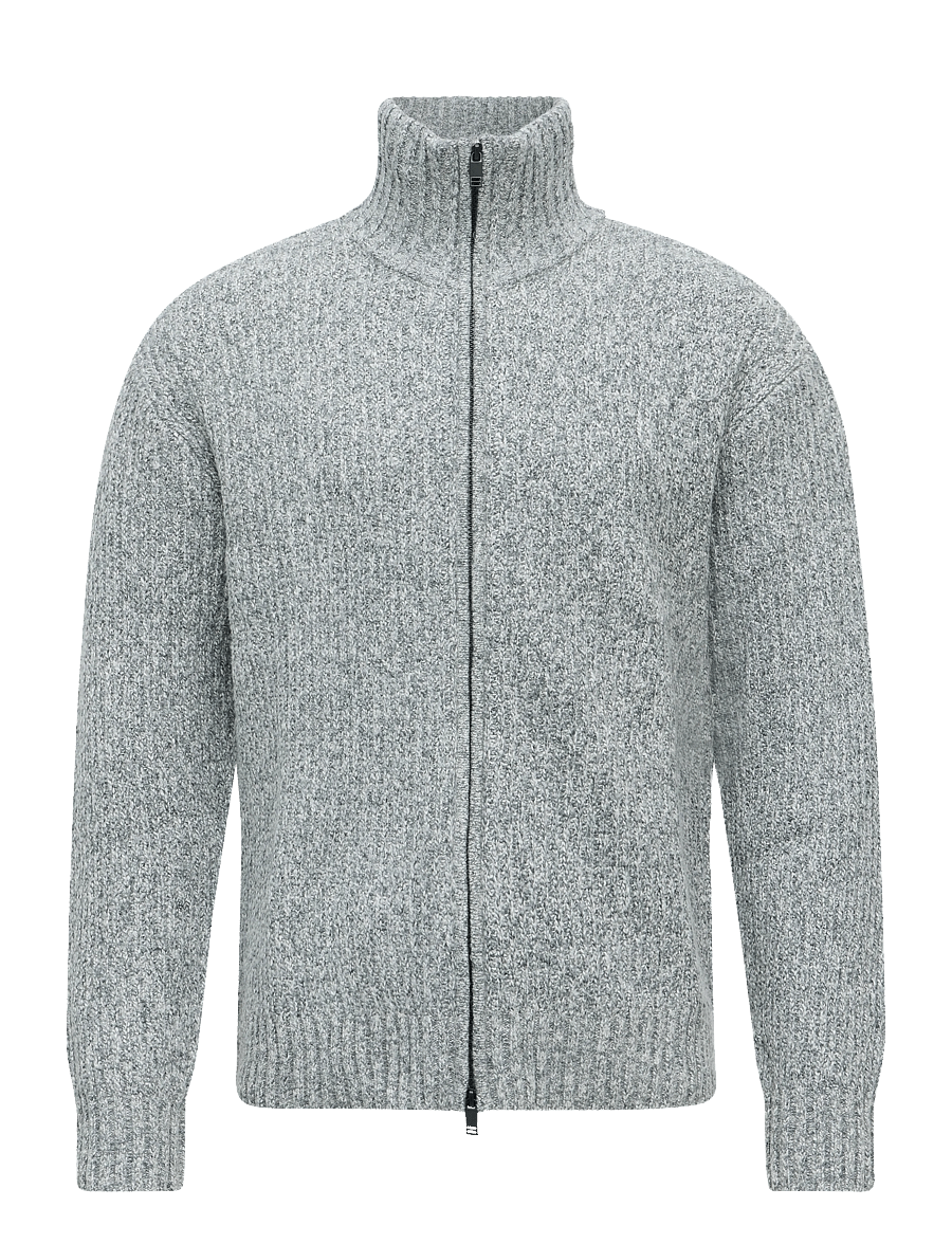 Tom Tailor - structured cosy knit jacket - koftor - grey black structure - 1