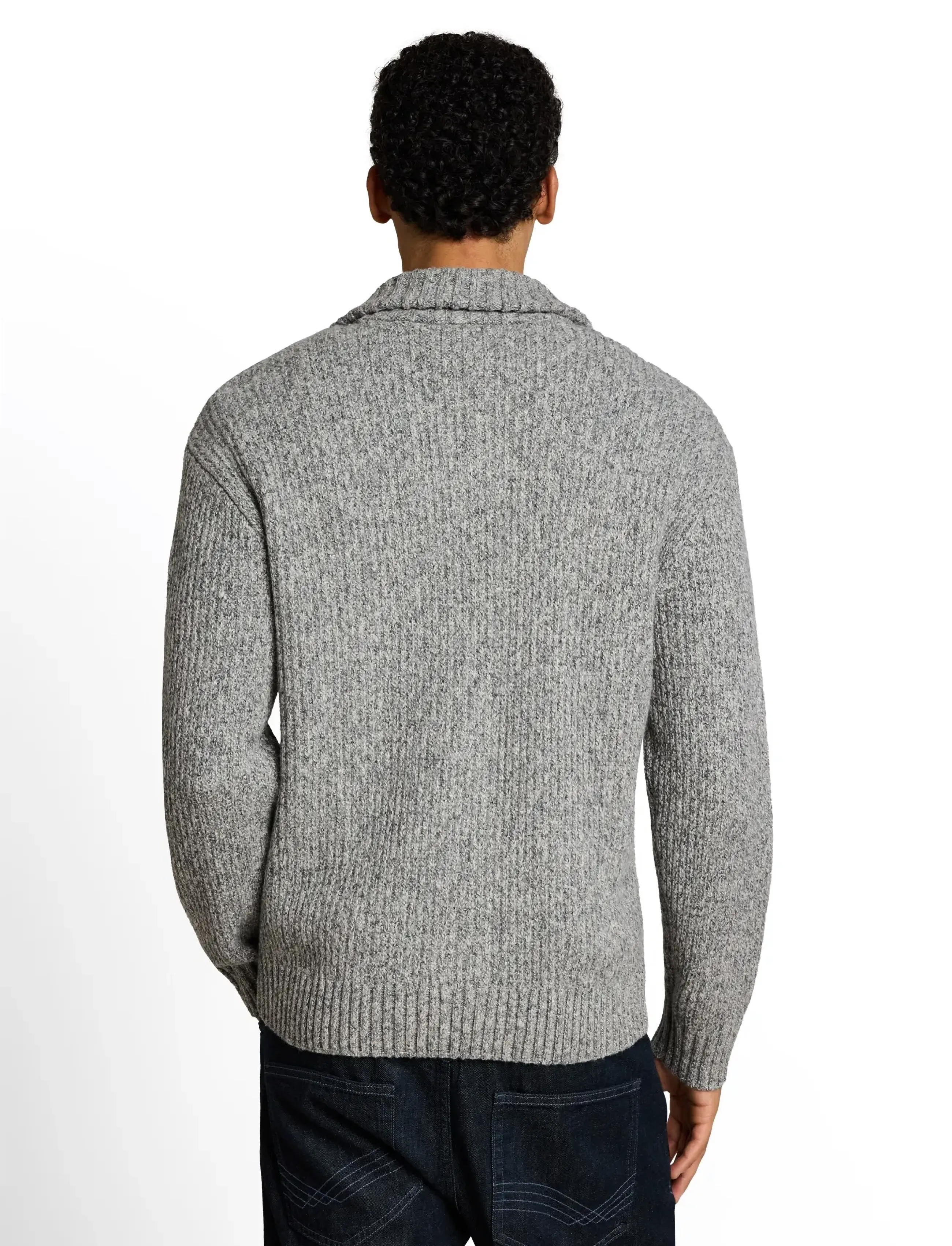 Tom Tailor - structured cosy knit jacket - koftor - grey black structure - 3