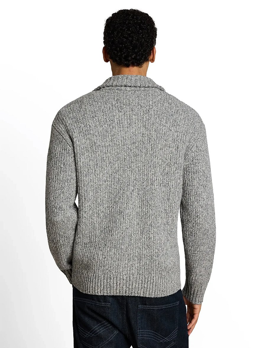 Tom Tailor - structured cosy knit jacket - koftor - grey black structure - 3