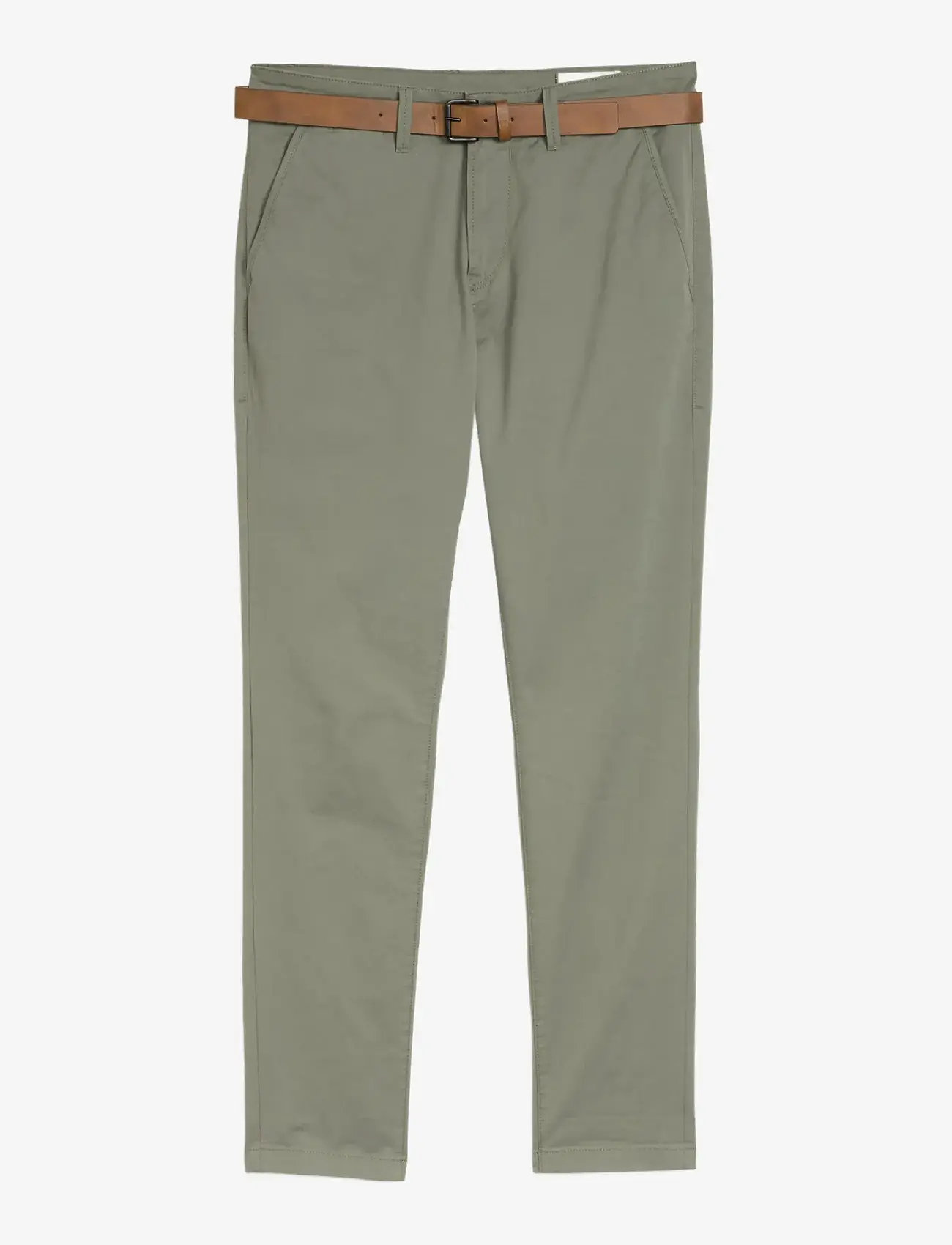 Tom Tailor - slim chino with belt - chinos - dusty mid olive - 1