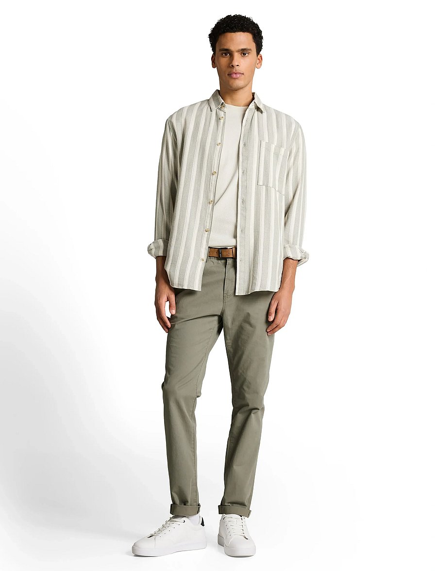 Tom Tailor - slim chino with belt - chinos - dusty mid olive - 3
