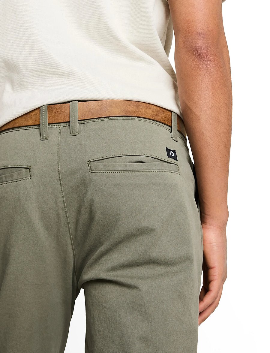 Tom Tailor - slim chino with belt - chinos - dusty mid olive - 4