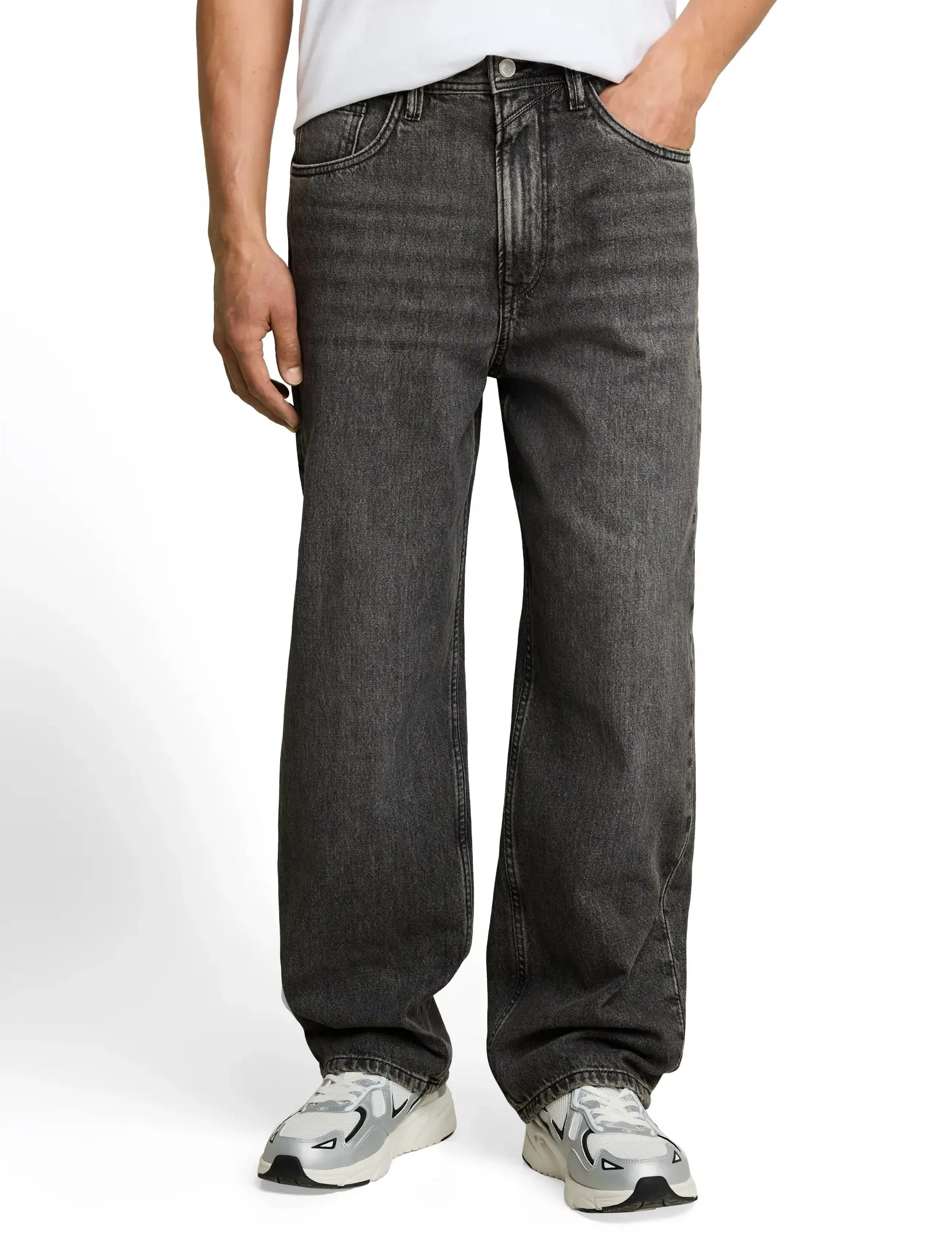 Tom Tailor - TTELLIOT BAGGY - alt laienevad teksad - used mid stone grey denim - 4