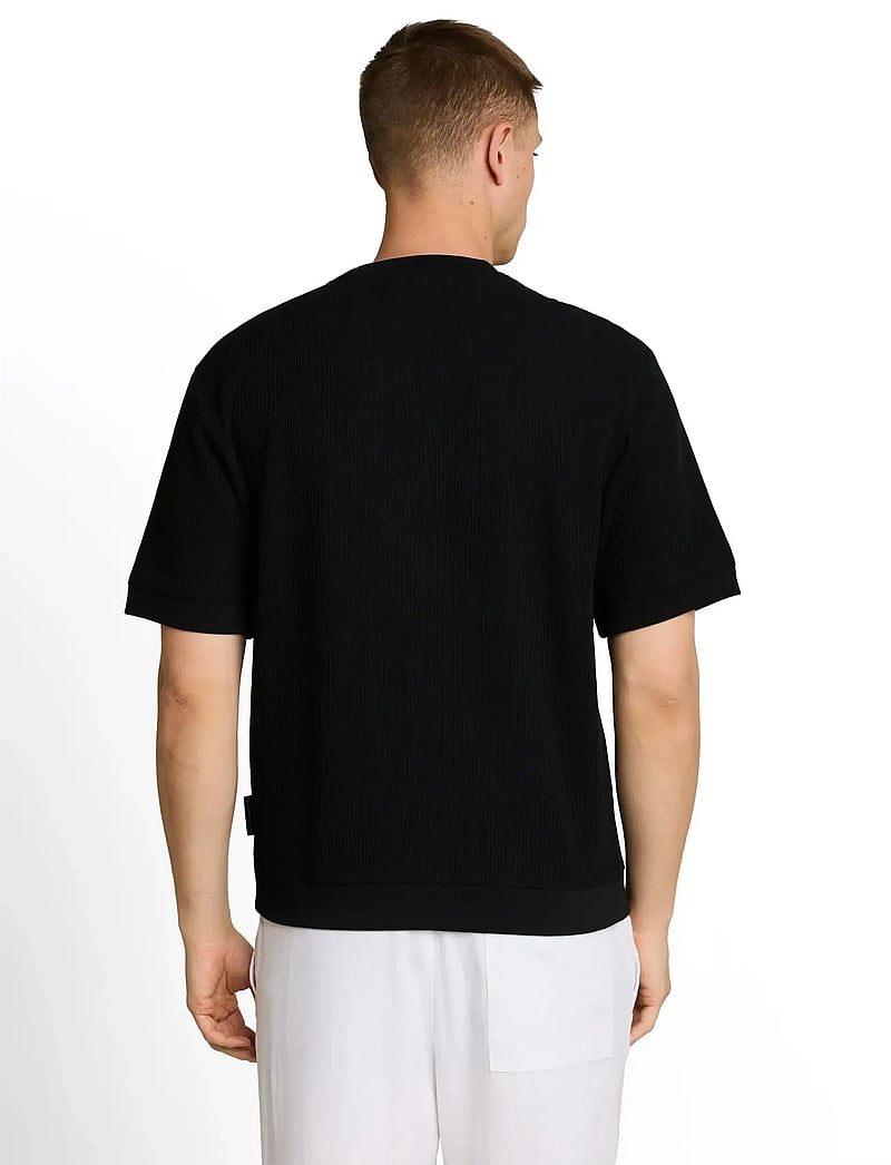 Tom Tailor - relaxed structured sweat - kortærmede t-shirts - black - 2