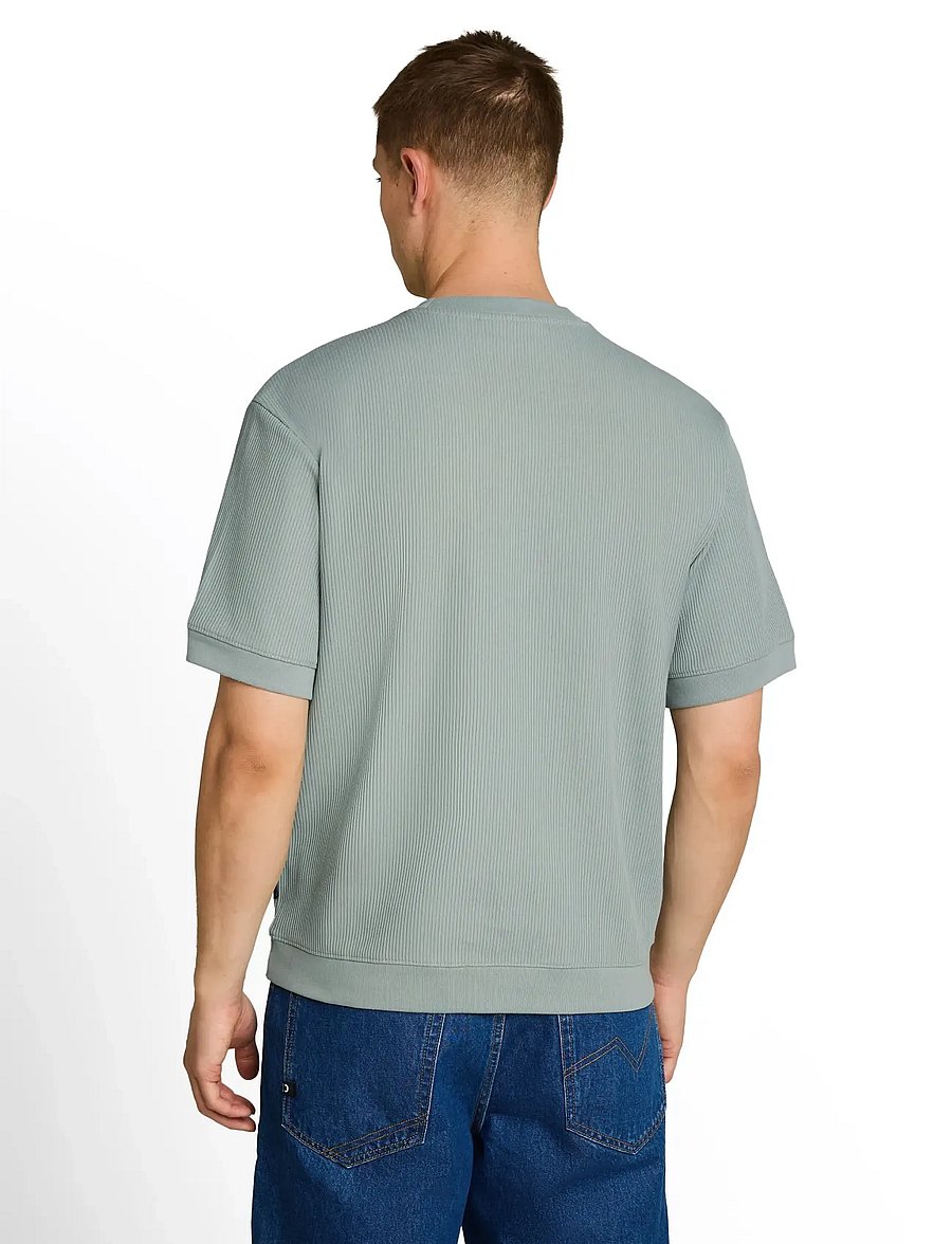 Tom Tailor - relaxed structured sweat - kortärmade t-shirts - green mist - 2