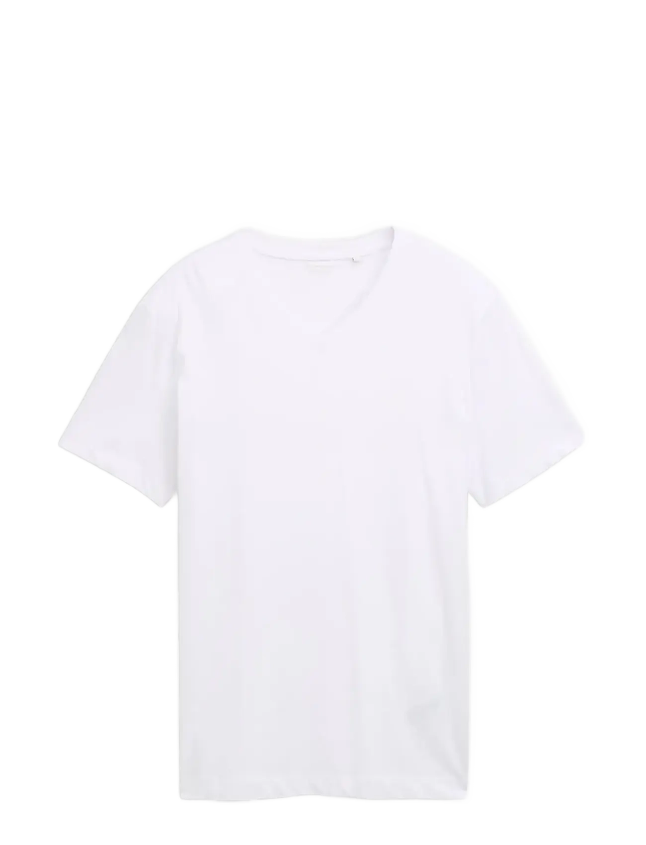 Tom Tailor v-neck t-shirt with embro - Kläder - WHITE / white