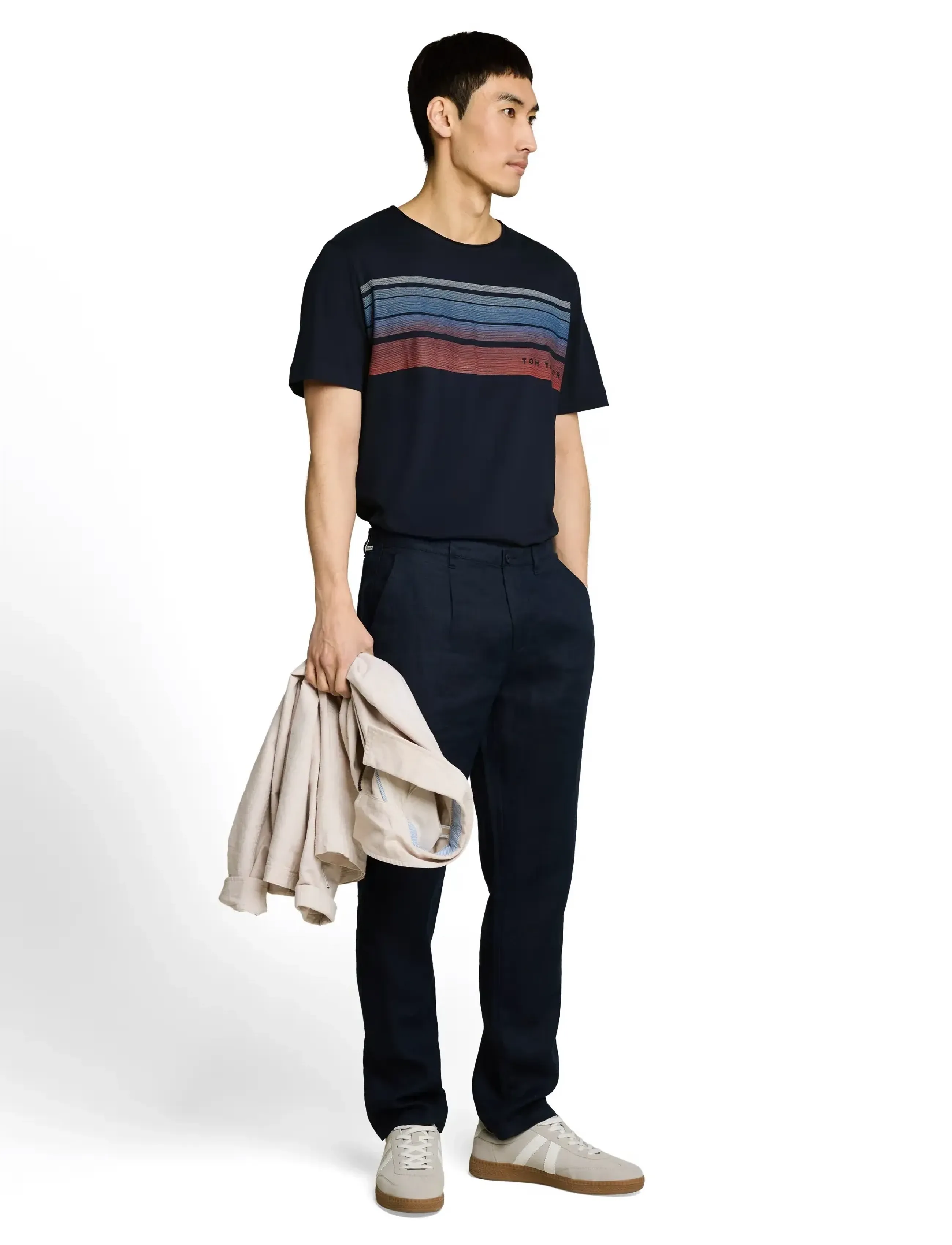 Tom Tailor printed t-shirt - Kortärmade t-shirts - SKY CAPTAIN BLUE / white