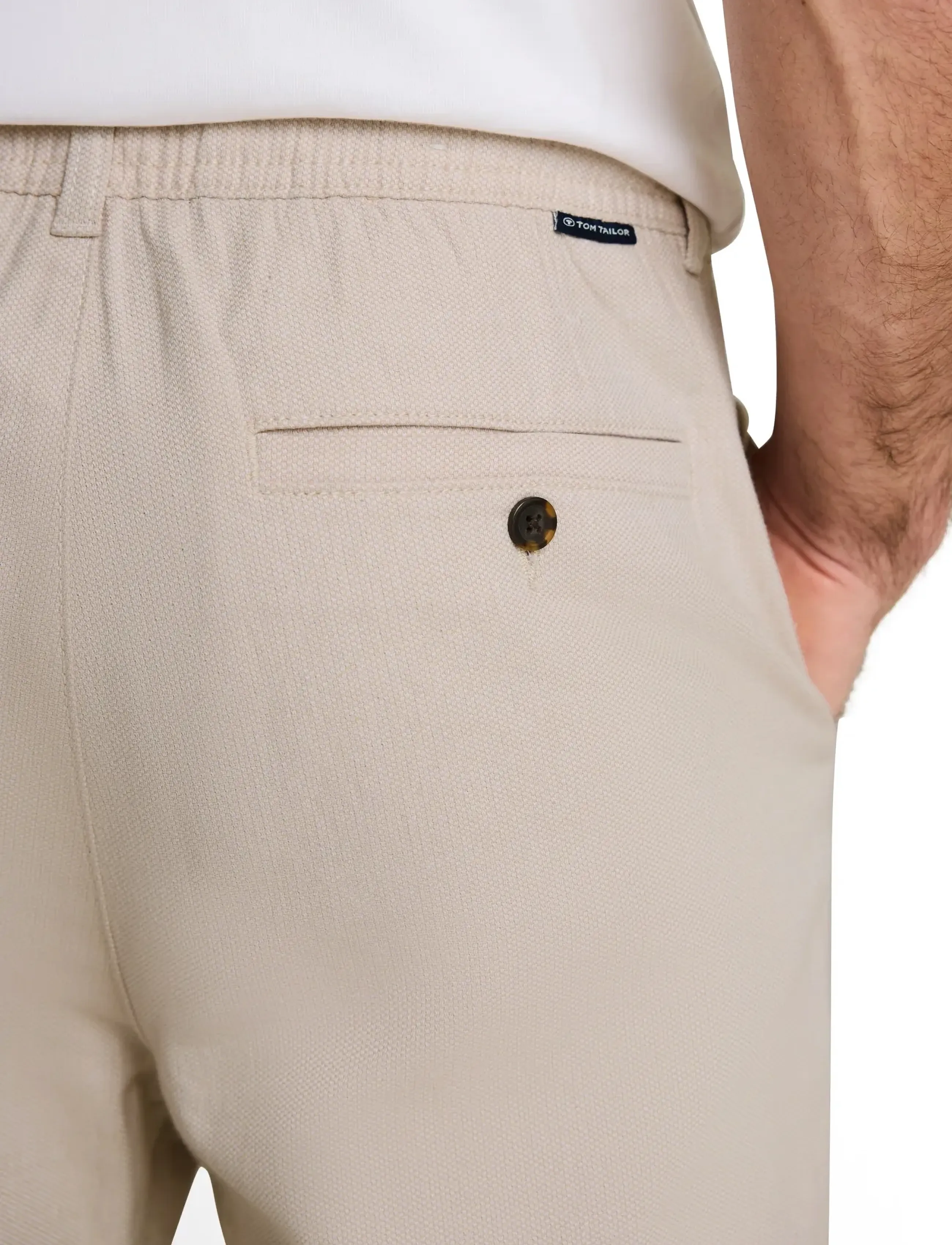 Tom Tailor - regular tapered chino - chino püksid - cashew beige structure - 4