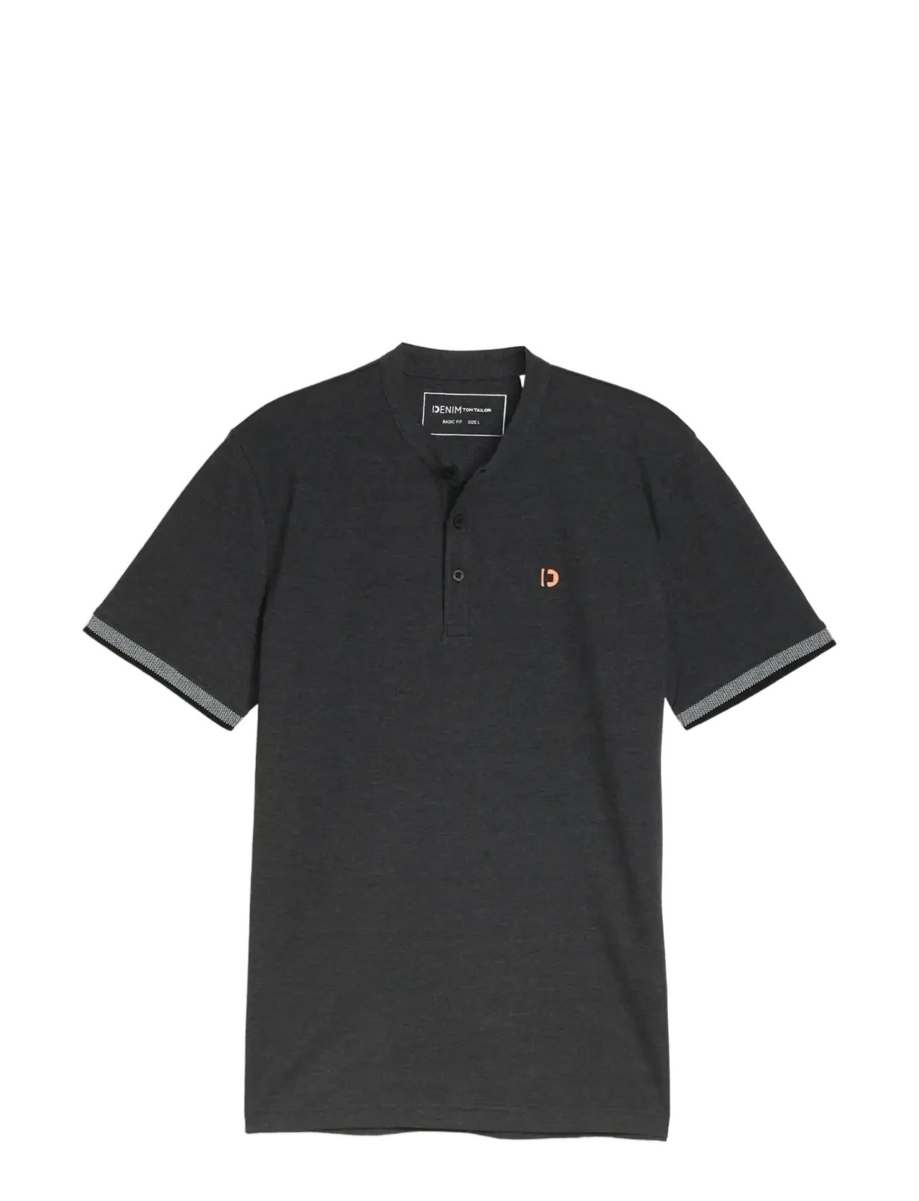 TOM TAILOR Stand Up Collar Two Tone Polo Schwarz - XL - Herren