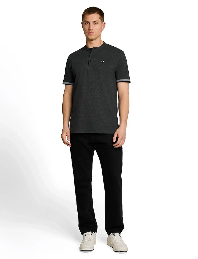 Tom Tailor - stand up collar two tone polo - kurzärmelig - black - 0