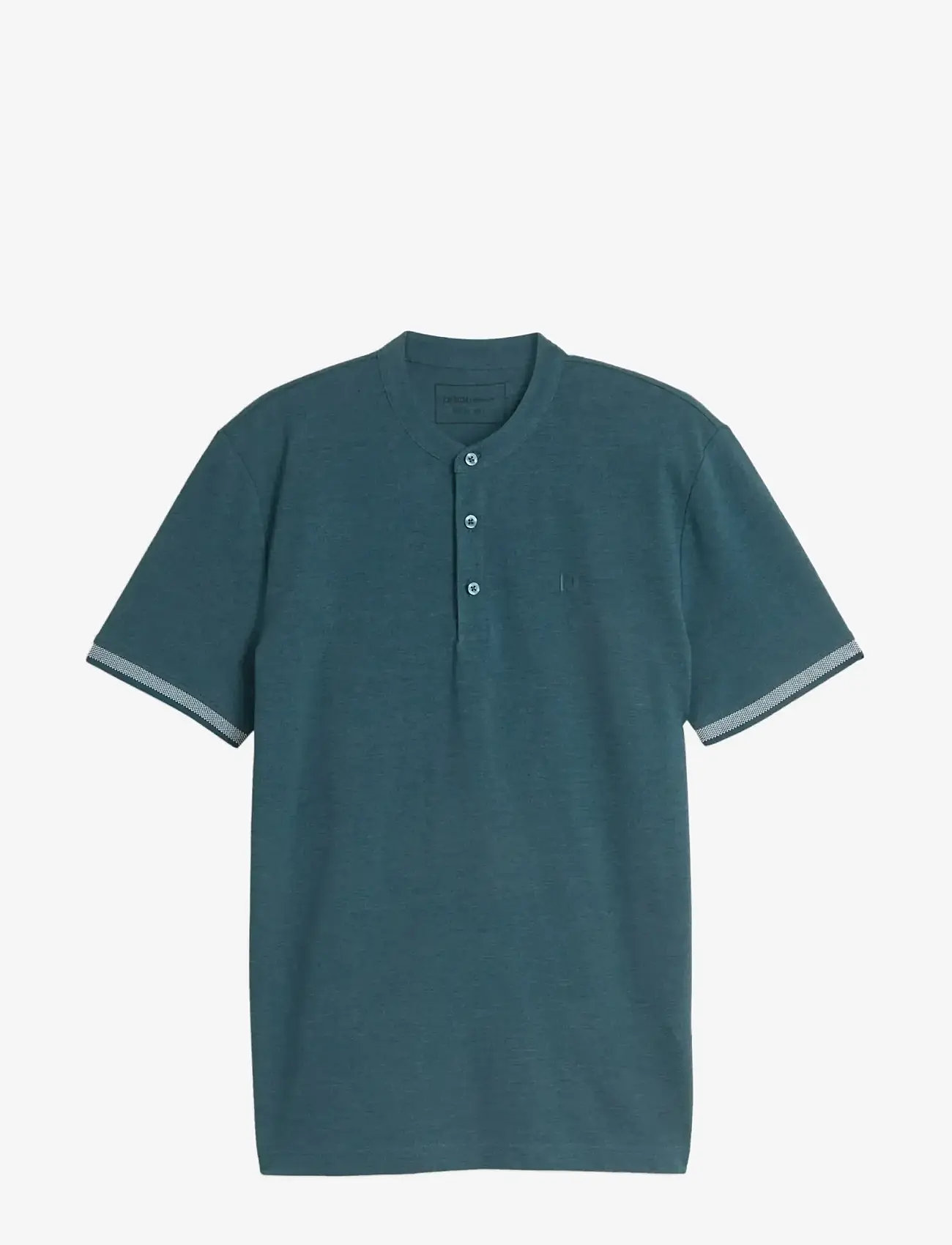 Tom Tailor - stand up collar two tone polo - kortærmede poloer - tide petrol - 1
