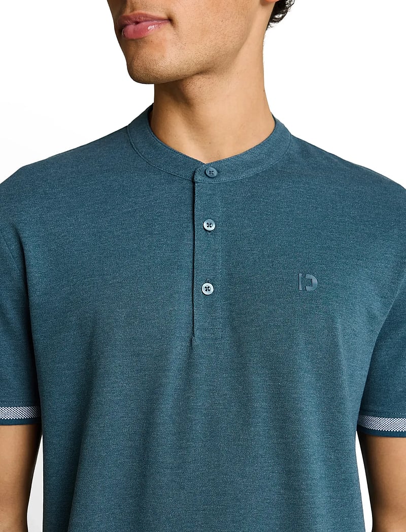 Tom Tailor - stand up collar two tone polo - kortærmede poloer - tide petrol - 3