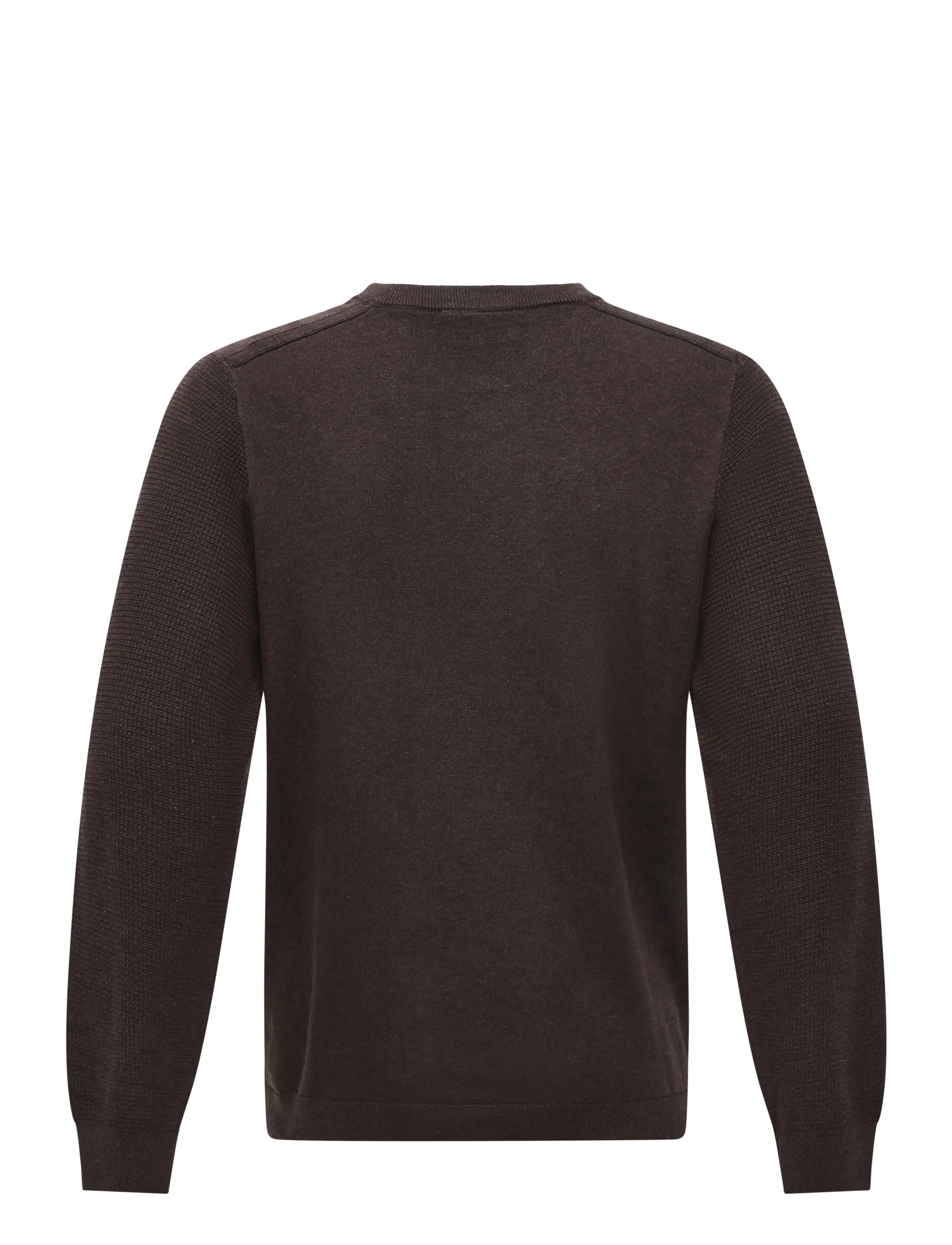 Tom Tailor - structured crew neck knit - rundhalsad - dark chocolate brown melange - 2