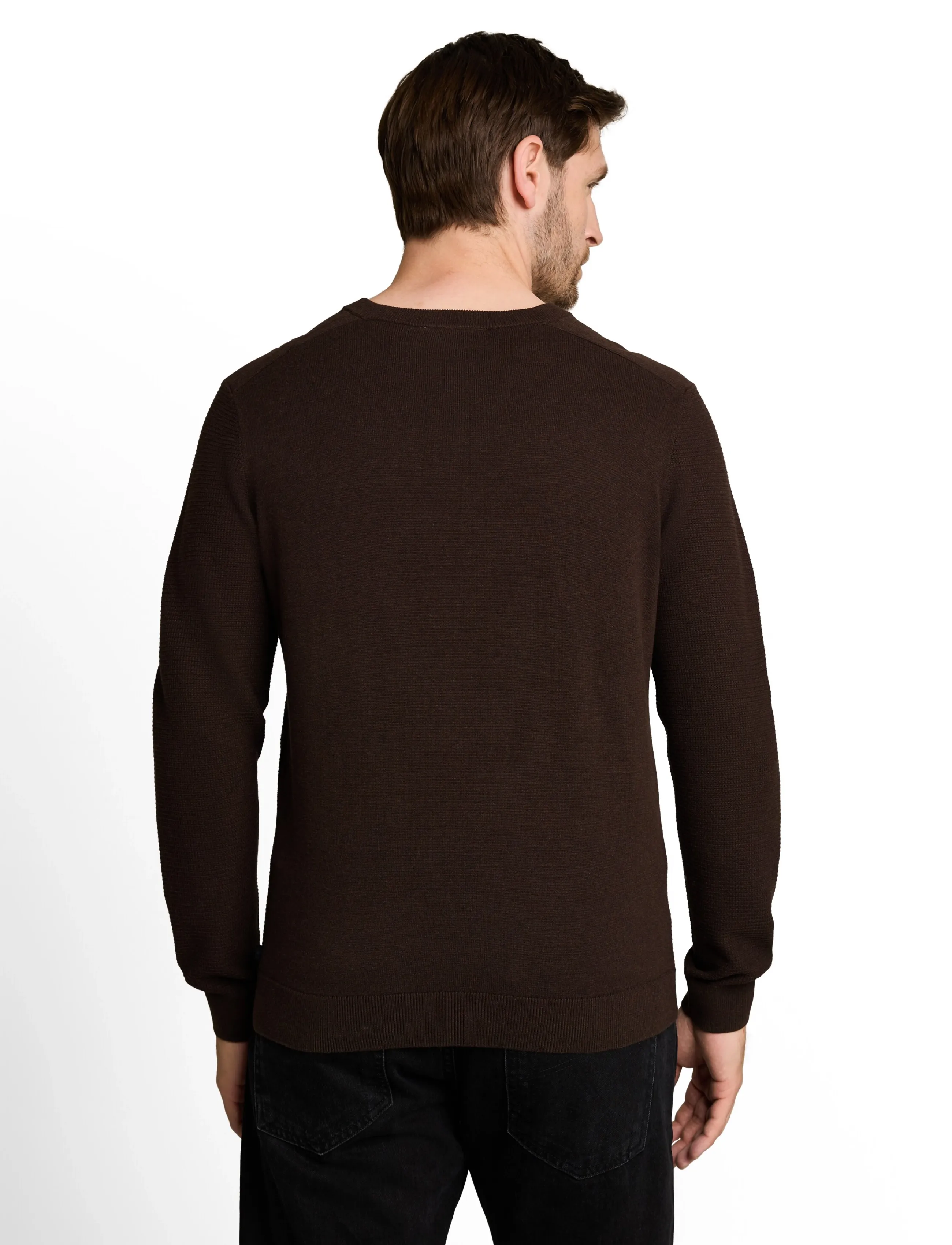 TOM TAILOR Structured Crew Neck Knit stickade tröjor herr – bild 2