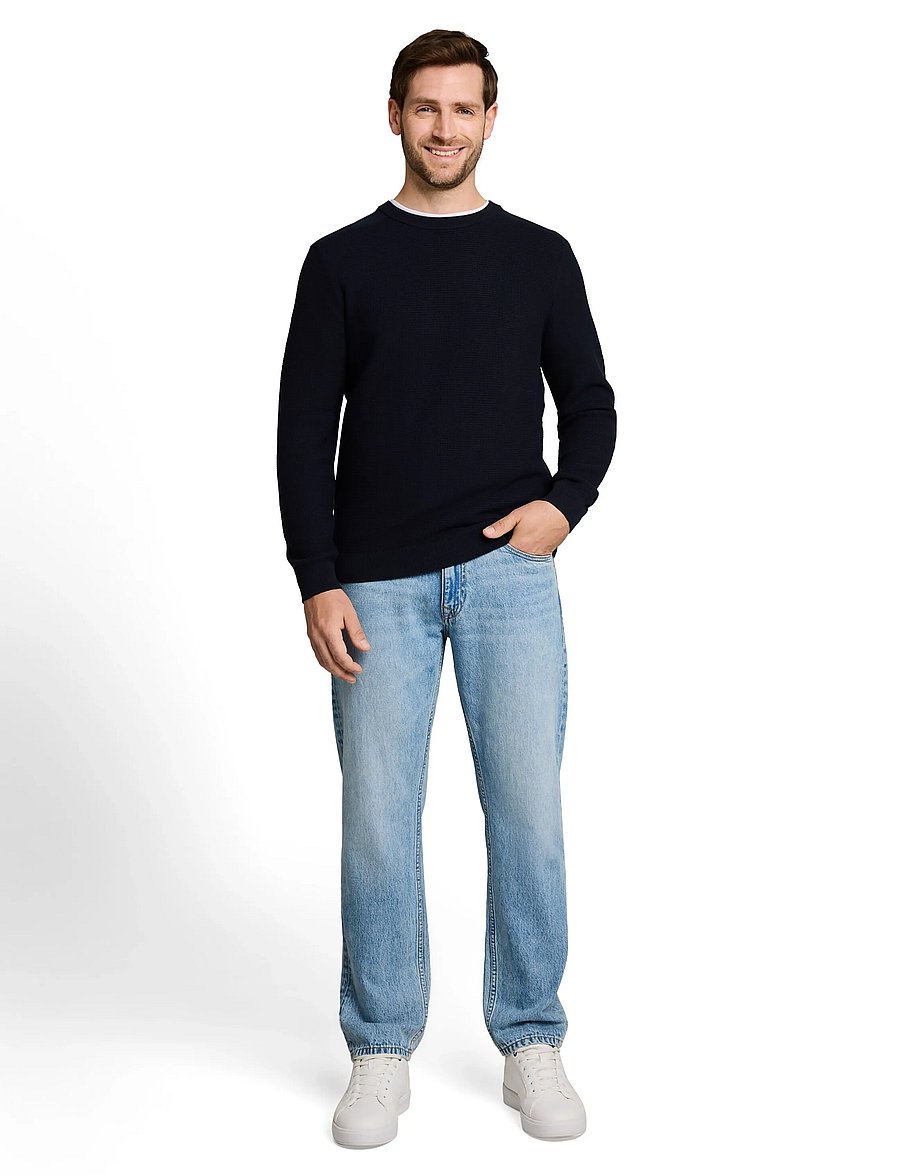Tom Tailor - structured crew neck knit - Ümara kaelusega - sky captain blue - 0