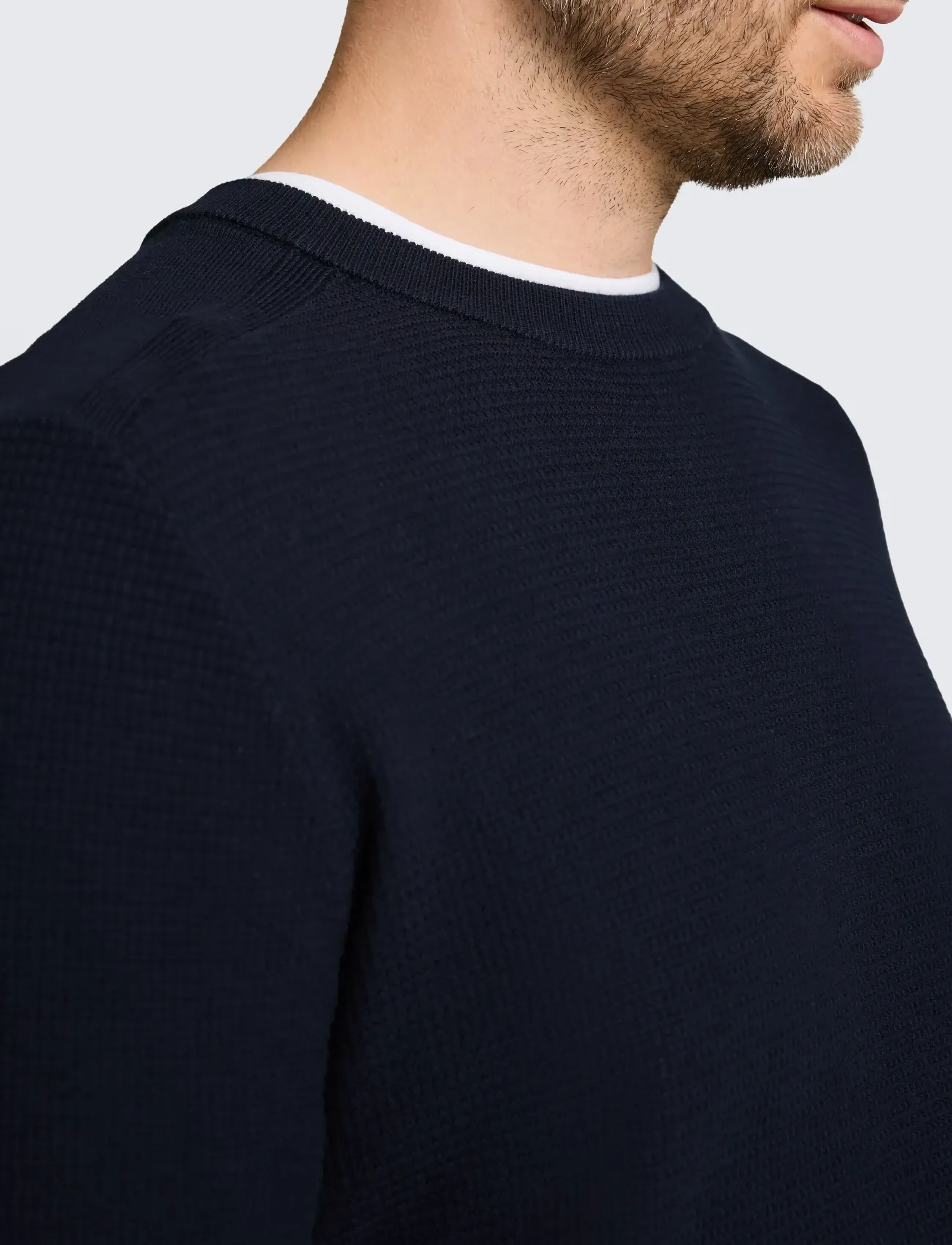Tom Tailor - structured crew neck knit - Ümara kaelusega - sky captain blue - 4