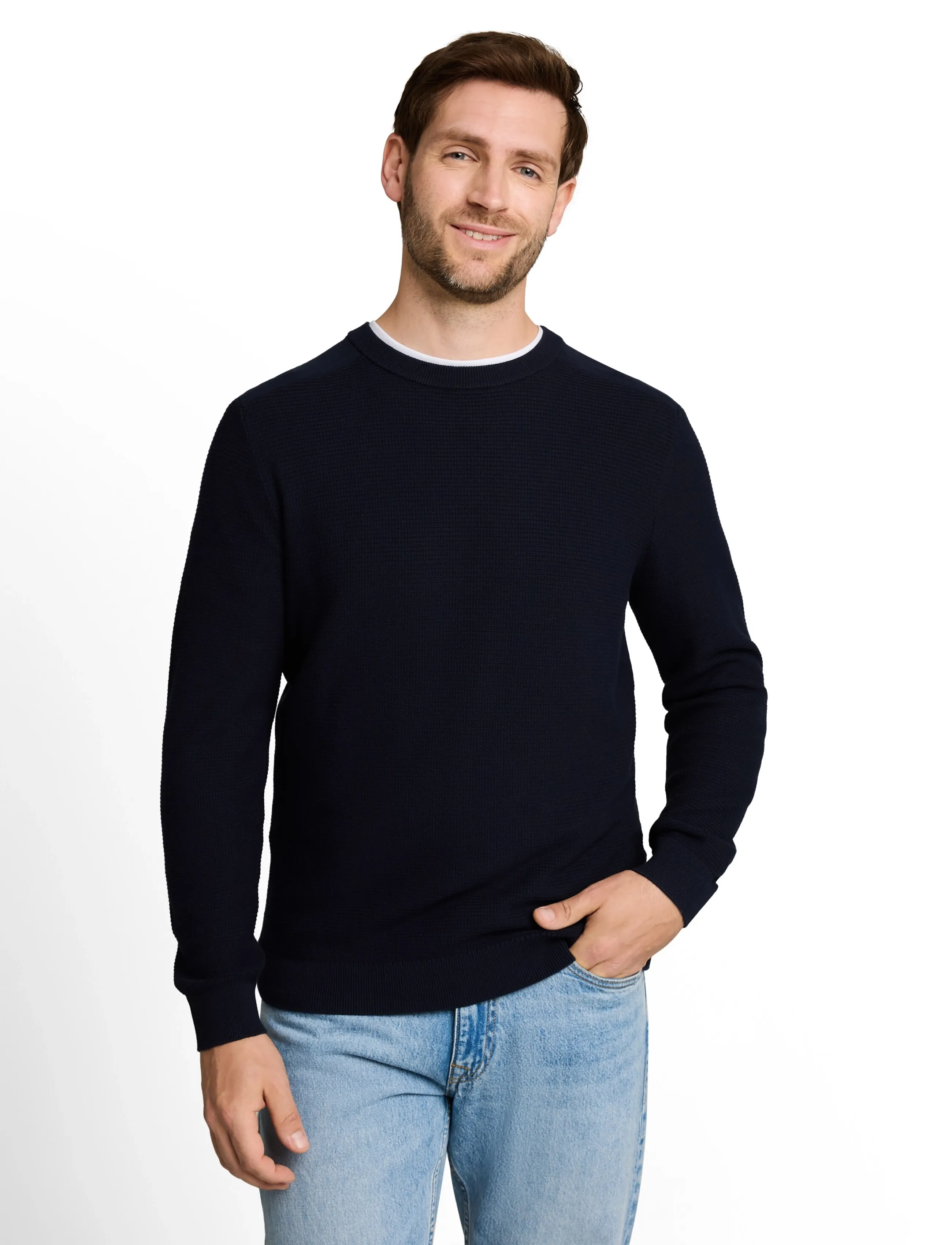Tom Tailor - structured crew neck knit - Ümara kaelusega - sky captain blue - 5