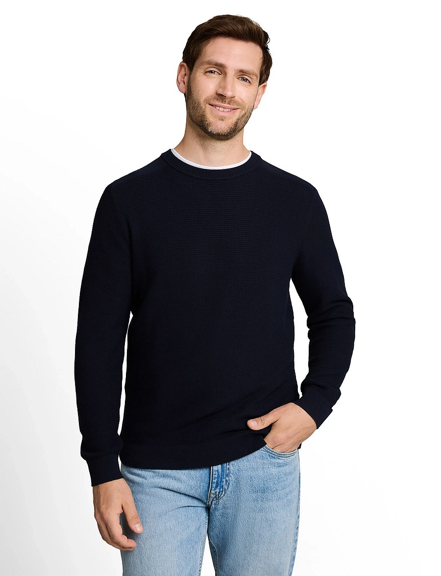 Tom Tailor - structured crew neck knit - Ümara kaelusega - sky captain blue - 5