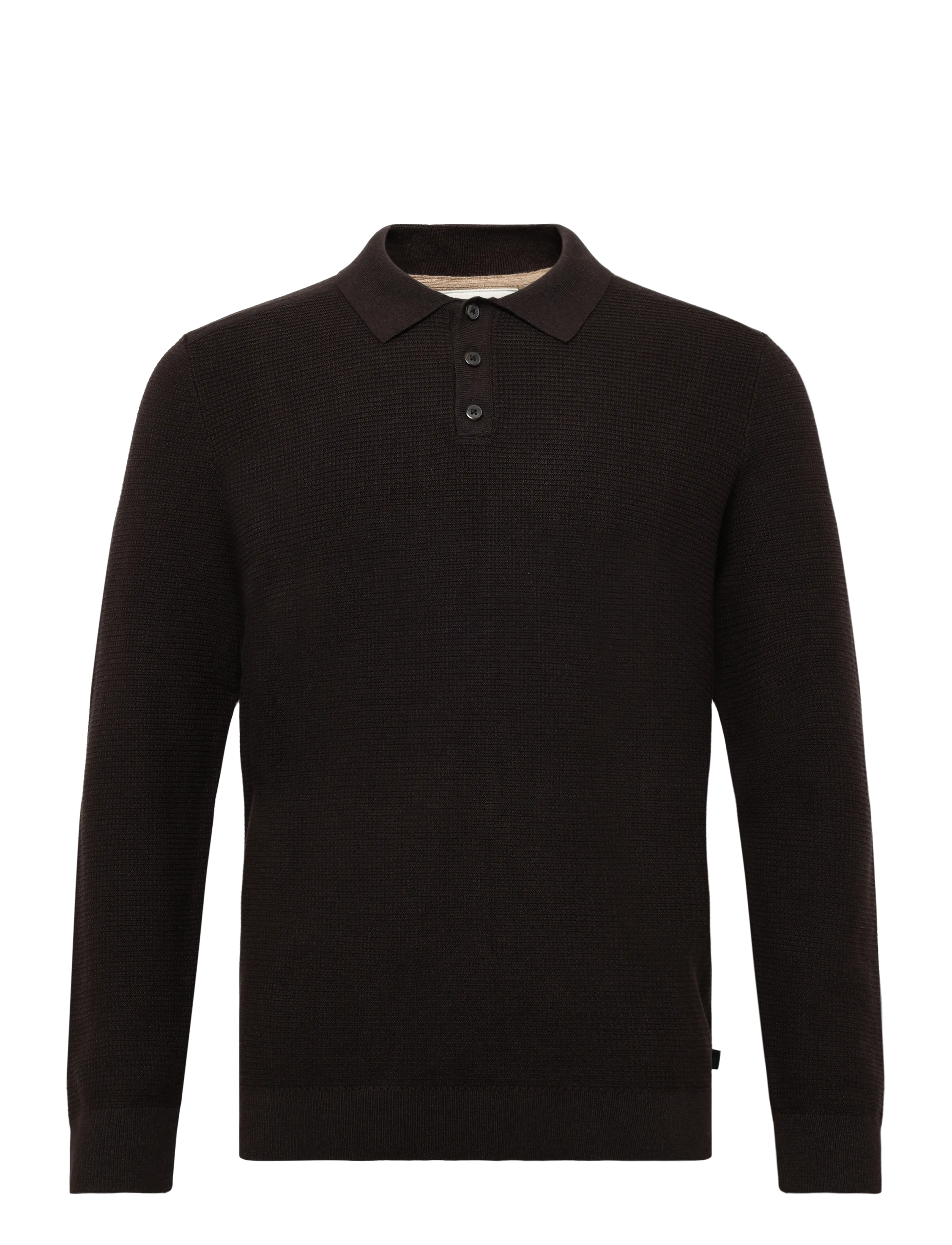 Tom Tailor structured knit polo - Vis alt - DARK CHOCOLATE BROWN MELANGE / brown