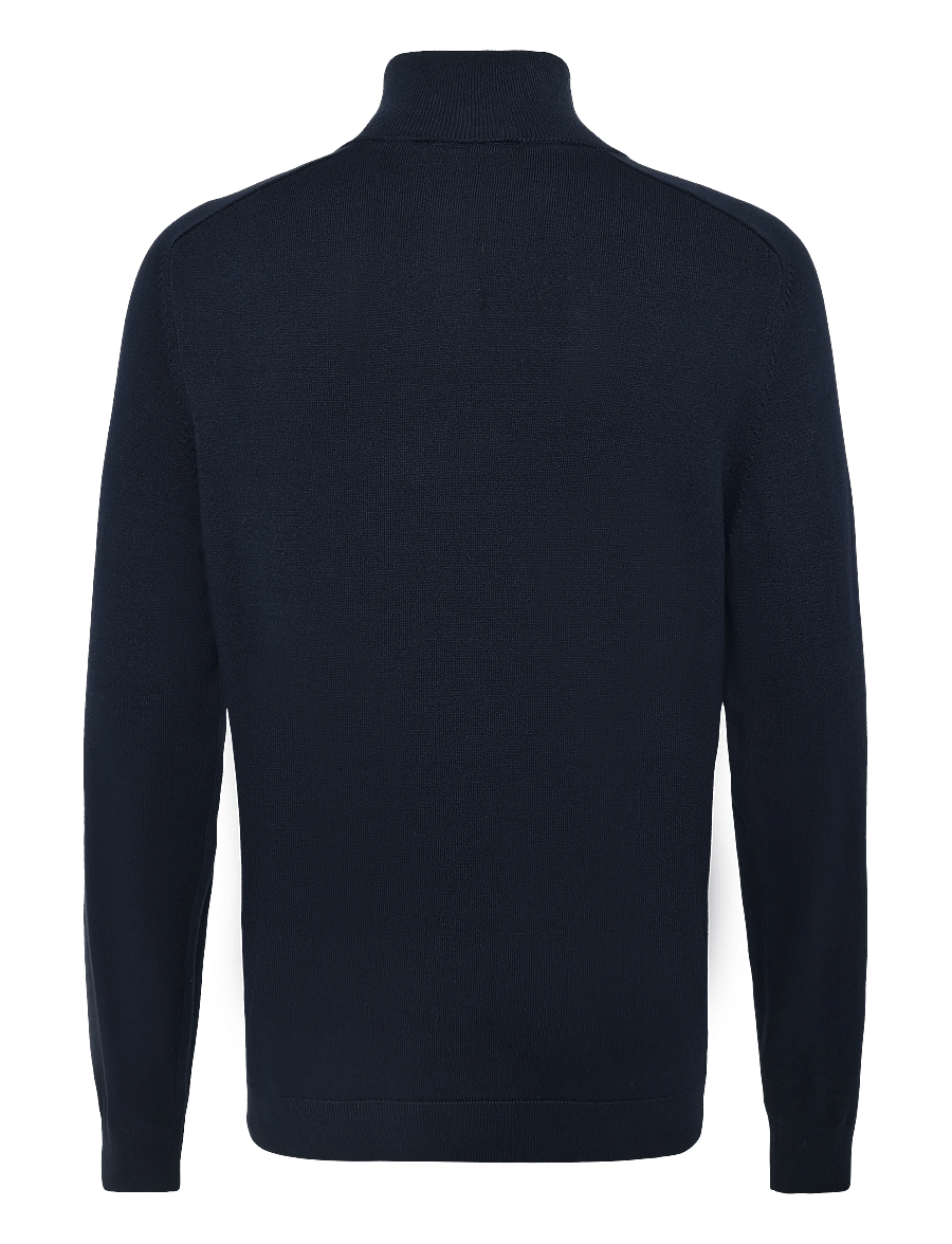 Tom Tailor - basic knit troyer - halfzip strik - sky captain blue - 2