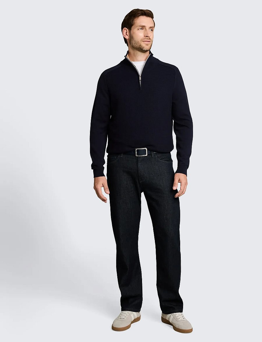 Tom Tailor - basic knit troyer - halfzip strik - sky captain blue - 0