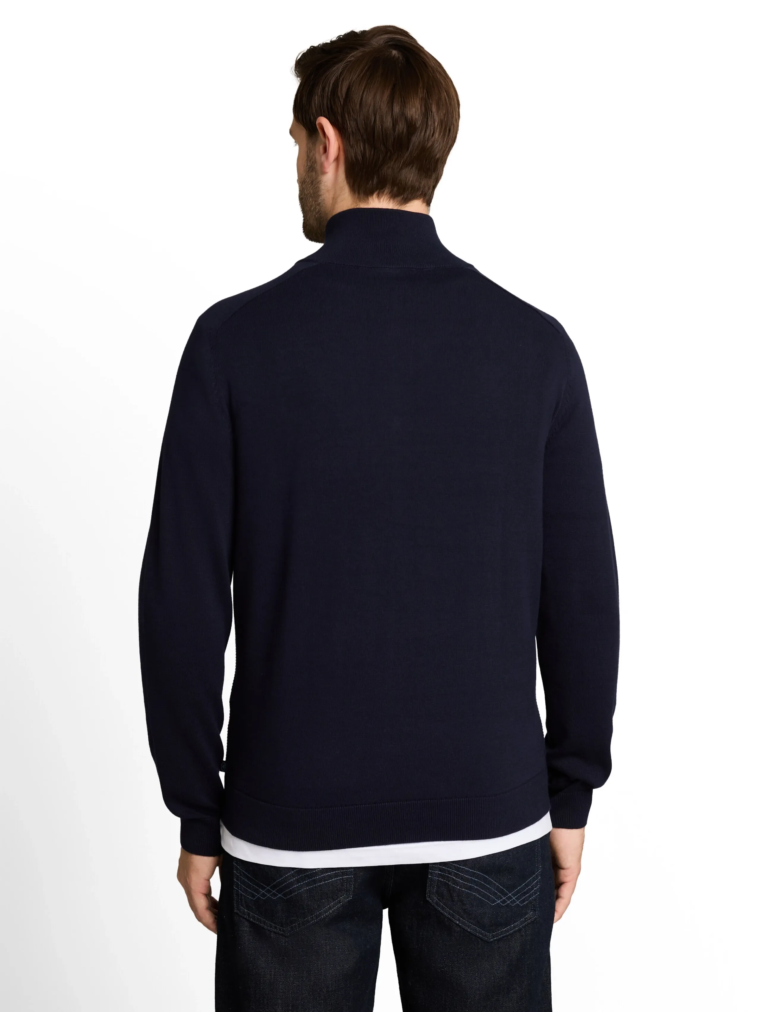 Tom Tailor - basic knit troyer - poolpika lukuga džemprid - sky captain blue - 3