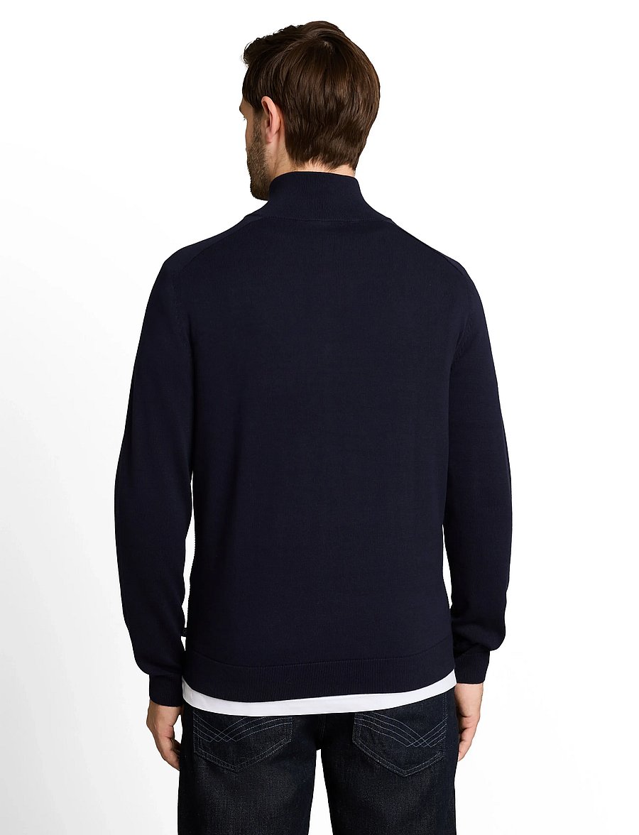 Tom Tailor - basic knit troyer - halfzip strik - sky captain blue - 3