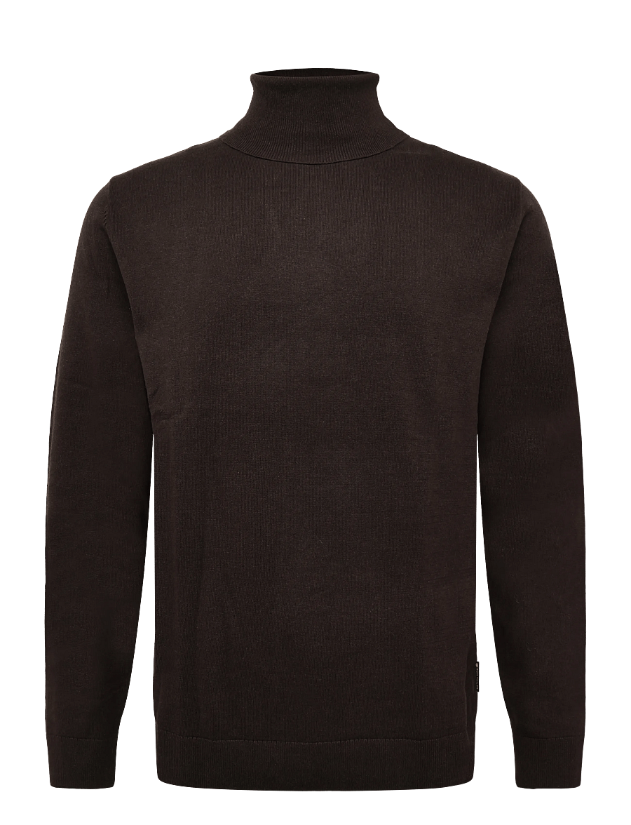 Tom Tailor - basic turtle neck knit - rollkragenpullover - dark chocolate brown melange - 1