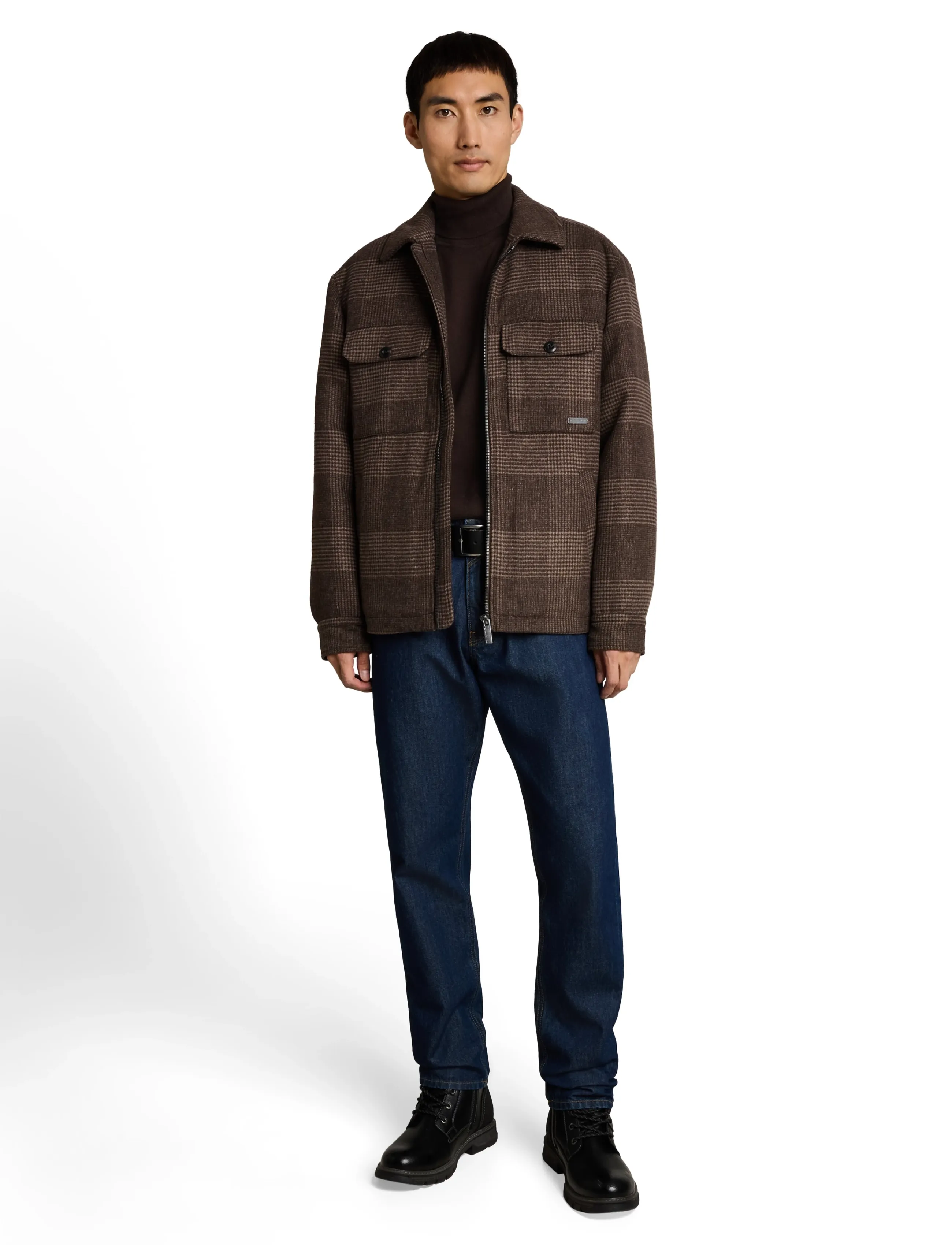 Tom Tailor - basic turtle neck knit - dark chocolate brown melange - 3