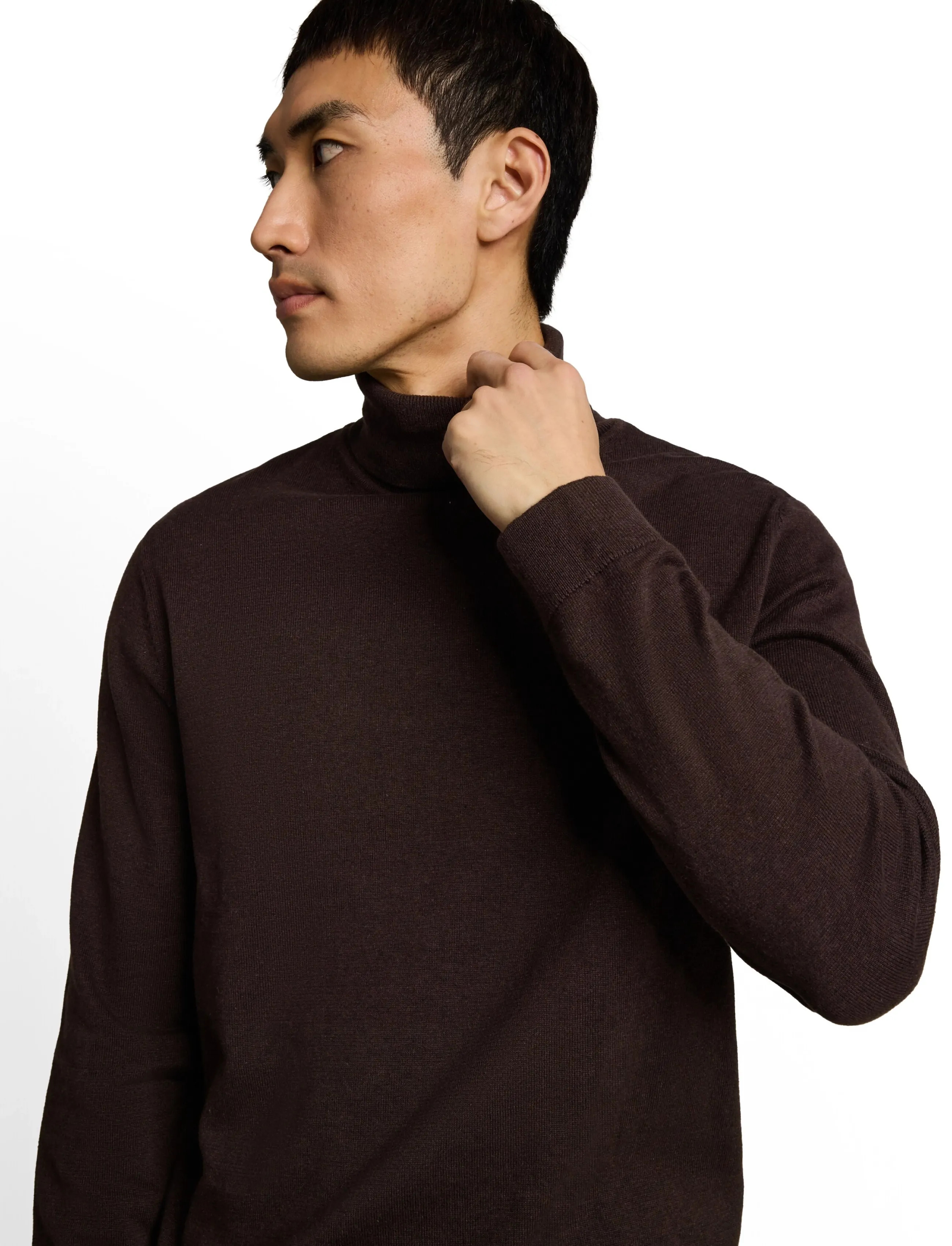 Tom Tailor - basic turtle neck knit - dark chocolate brown melange - 4