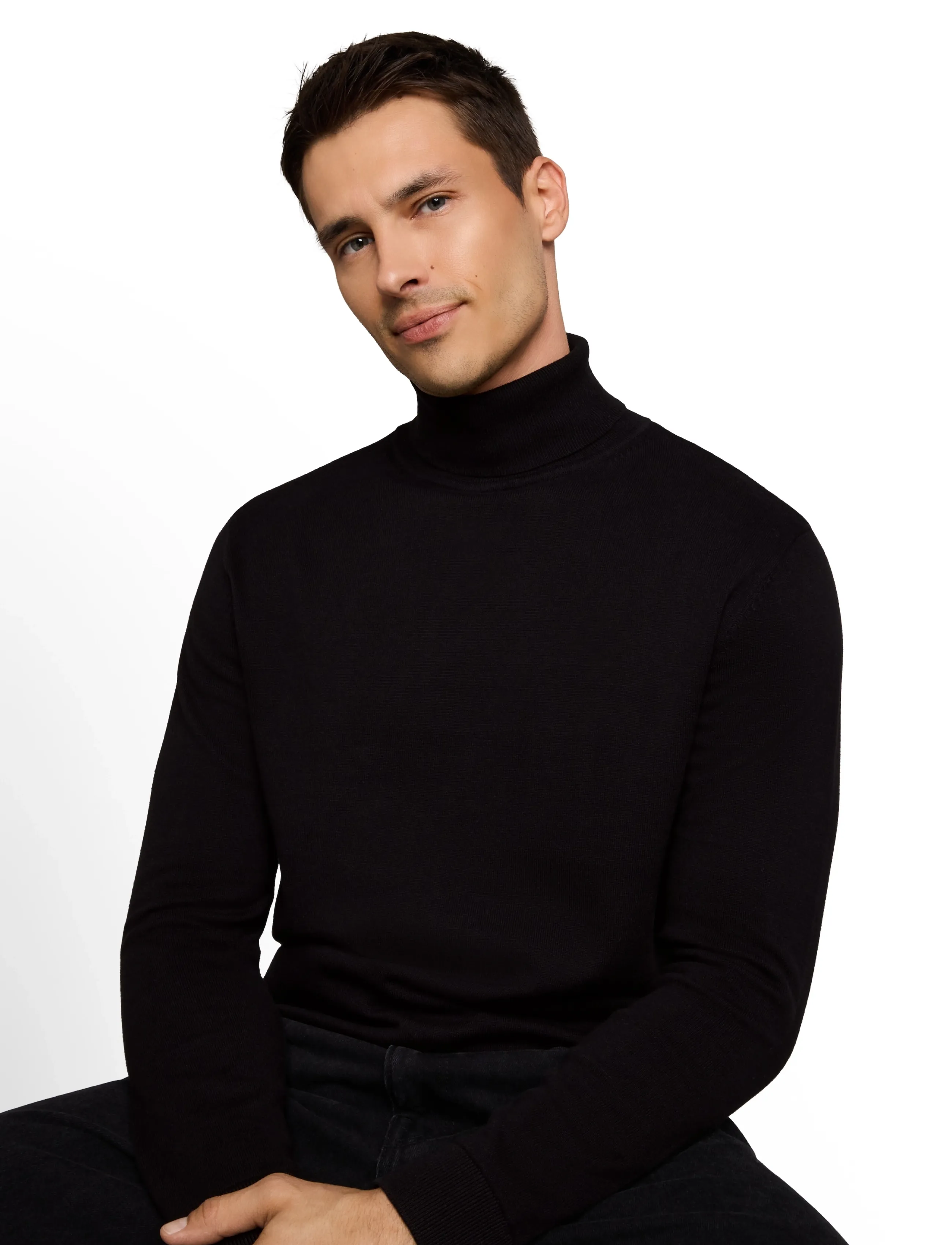 Tom Tailor - basic turtle neck knit - polokrage - black - 4