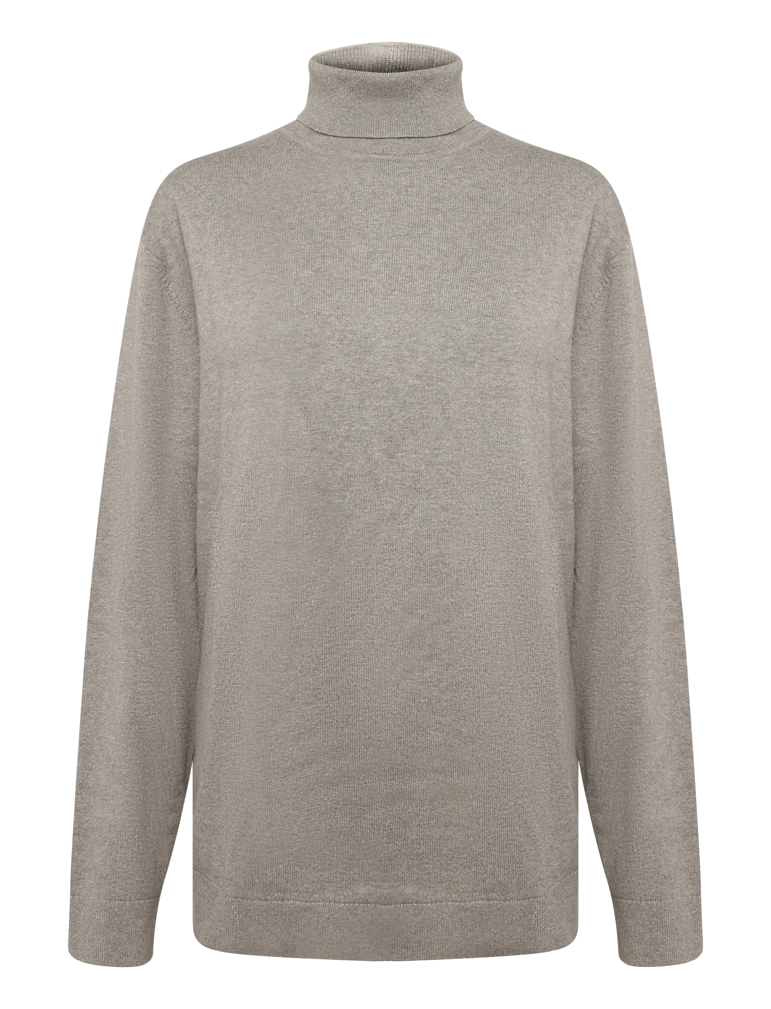Tom Tailor basic turtle neck knit - Kleidung - DRIFTWOOD TAUPE MELANGÉ / beige