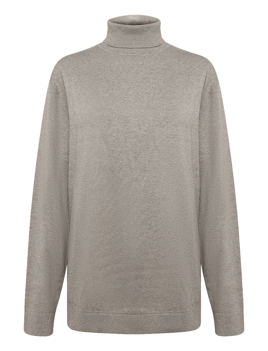 Tom Tailor - basic turtle neck knit - rollkragenpullover - driftwood taupe melangÉ - 1