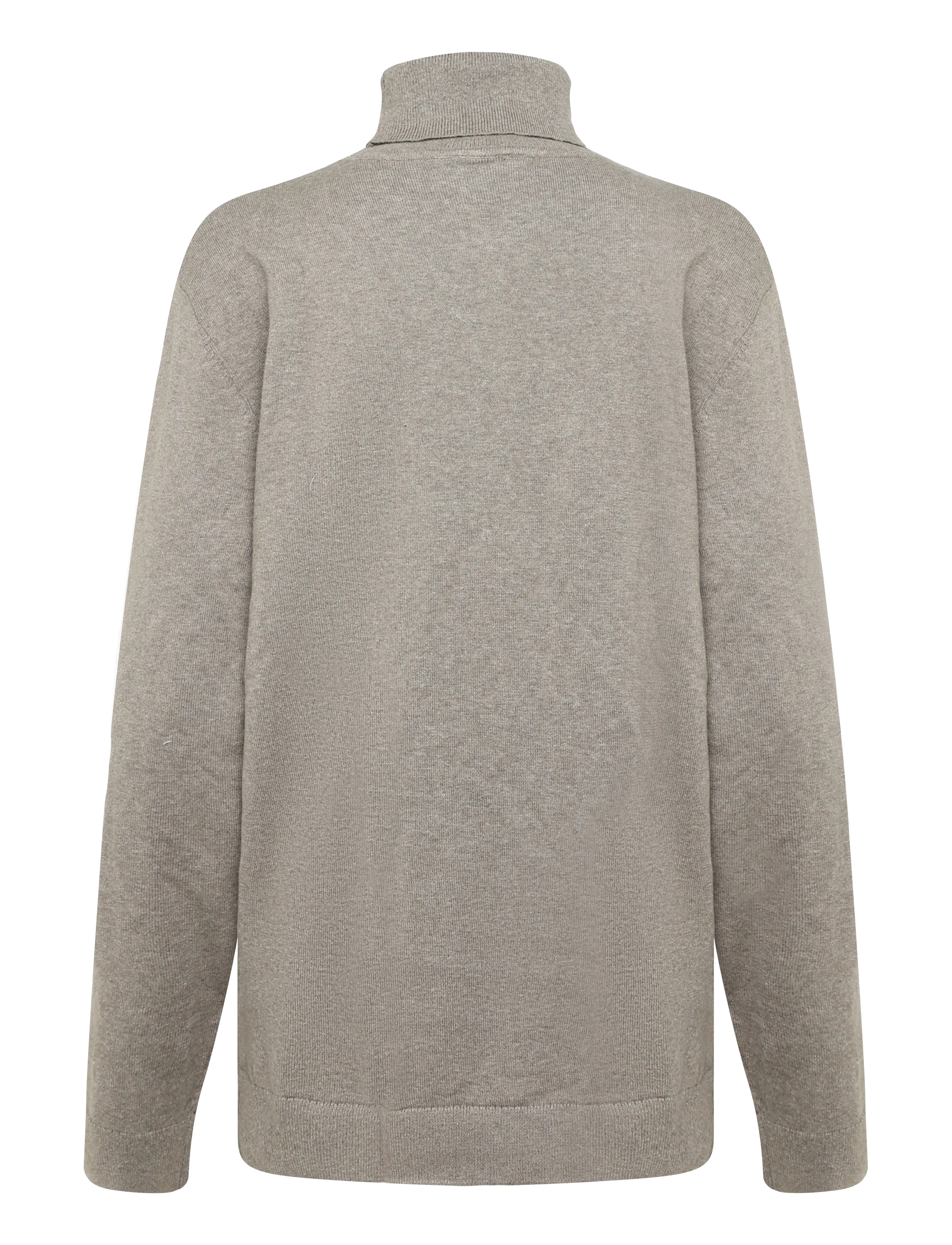 Tom Tailor - basic turtle neck knit - rollkragenpullover - driftwood taupe melangÉ - 2