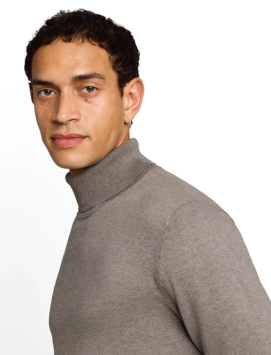 Tom Tailor - basic turtle neck knit - rollkragenpullover - driftwood taupe melangÉ - 4