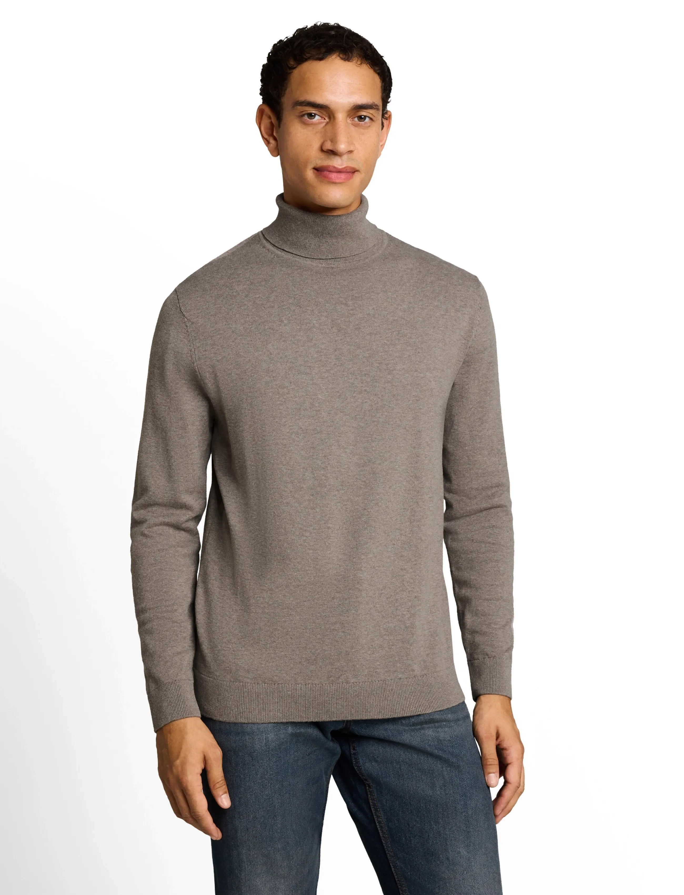 Tom Tailor - basic turtle neck knit - rollkragenpullover - driftwood taupe melangÉ - 5