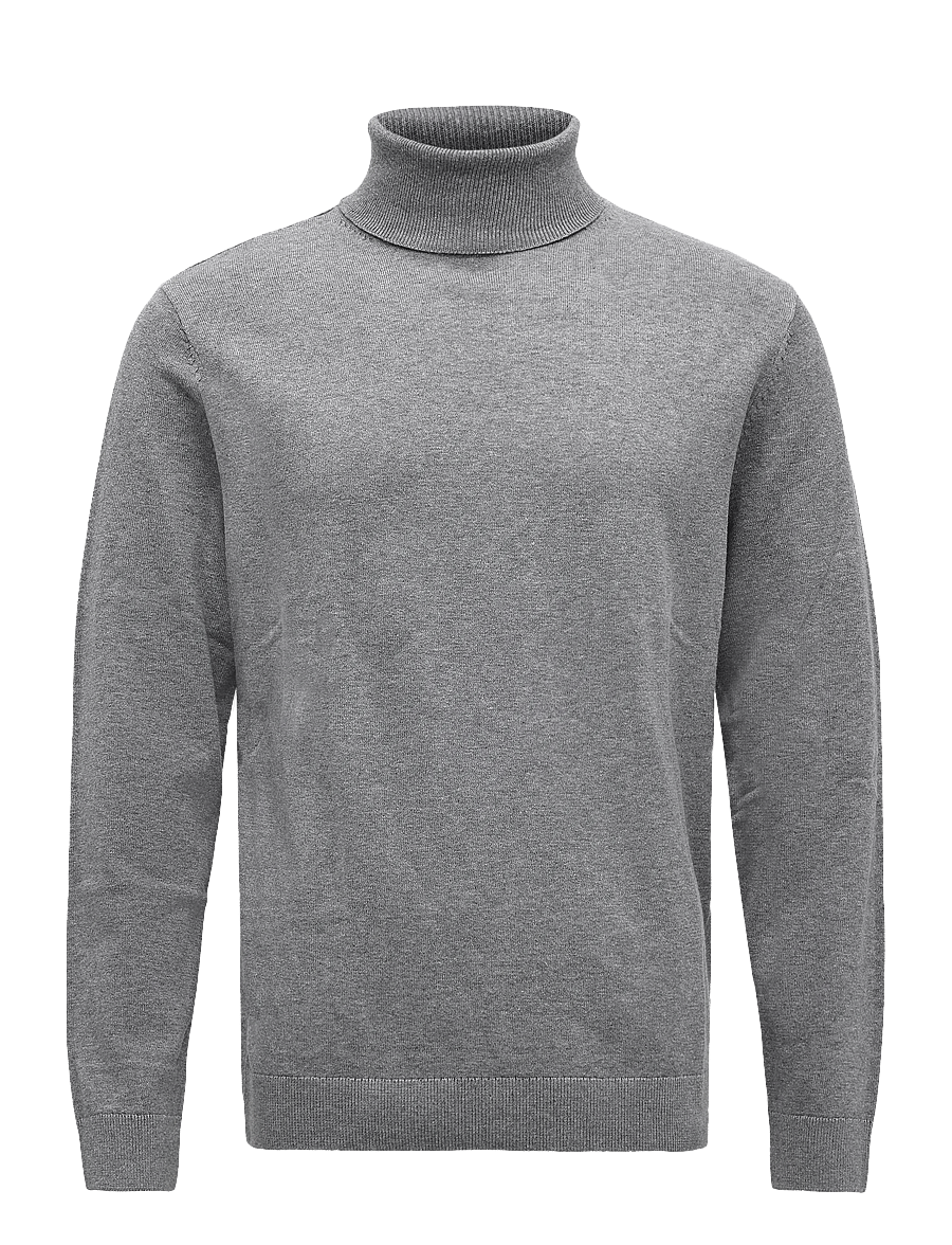 Tom Tailor - basic turtle neck knit - rollkragenpullover - knit grey melange - 1
