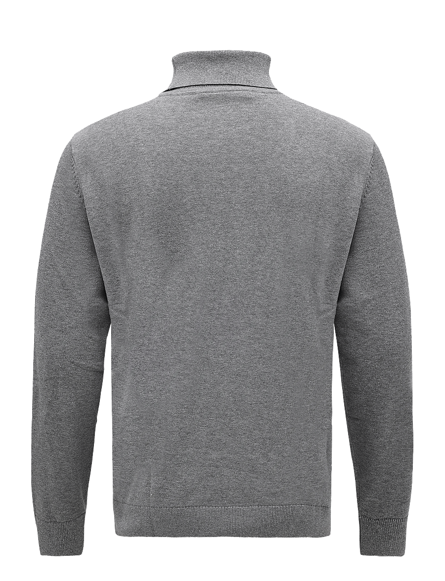 Tom Tailor - basic turtle neck knit - rollkragenpullover - knit grey melange - 2