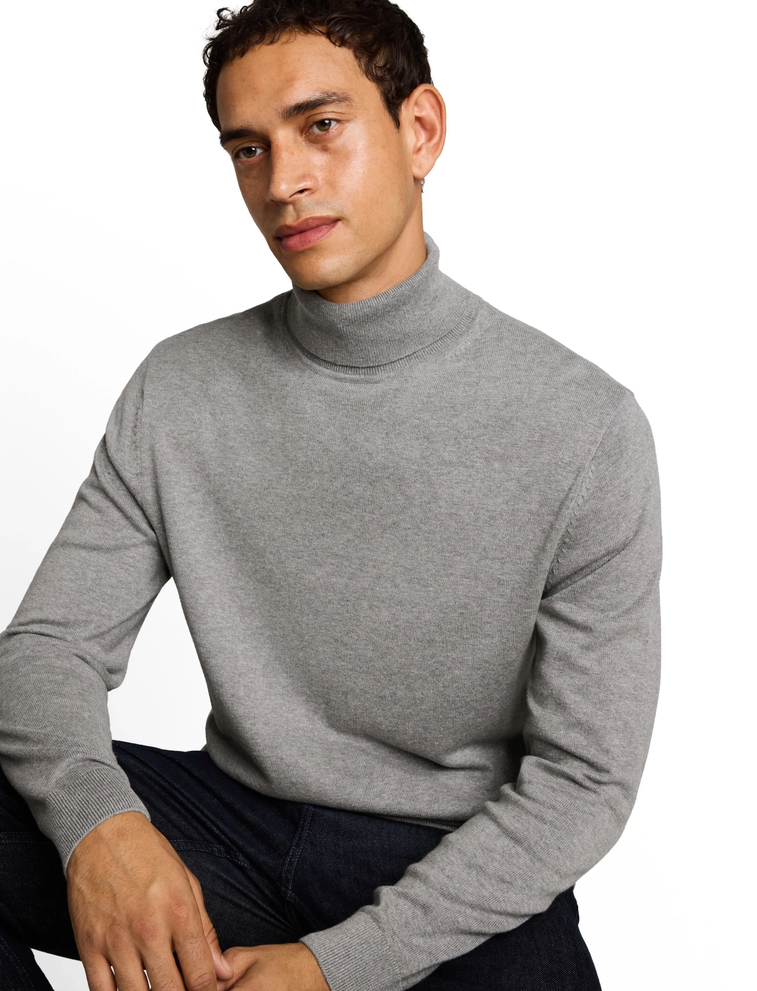 Tom Tailor - basic turtle neck knit - rollkragenpullover - knit grey melange - 5