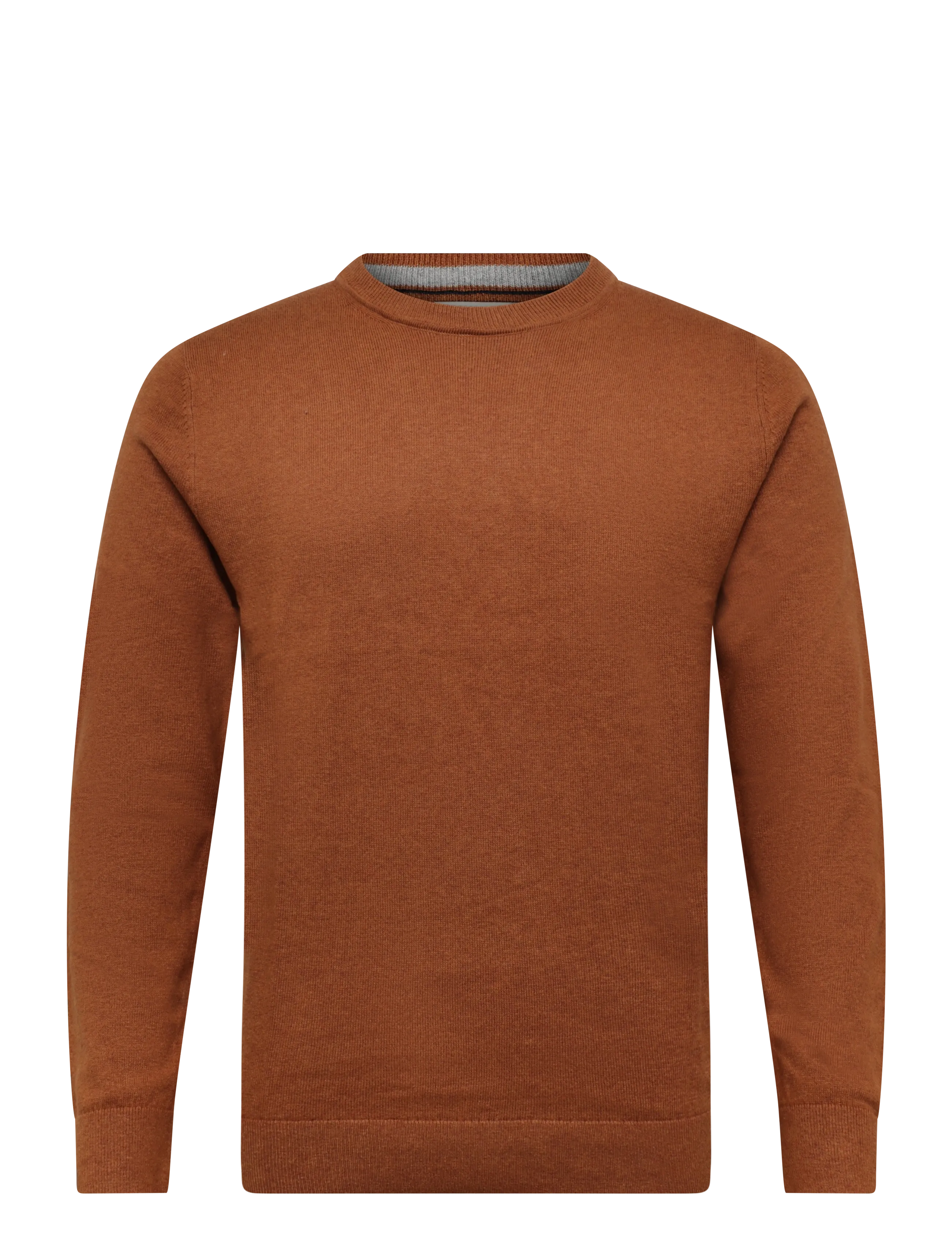 Tom Tailor cotton cashmere crew neck knit - Stickat - CAMEL BROWN MELANGE / brown
