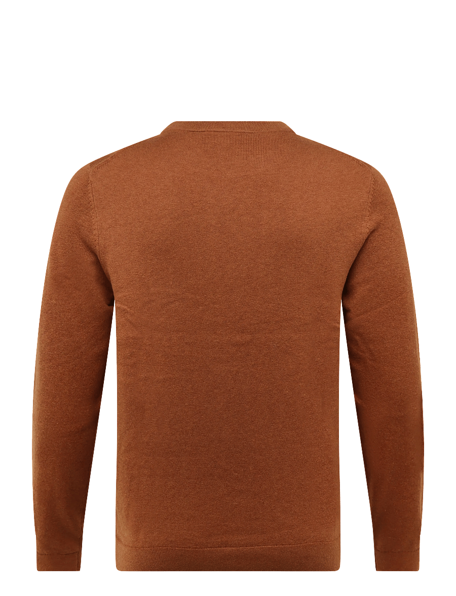 Tom Tailor - cotton cashmere crew neck knit - rundhalsad - camel brown melange - 2